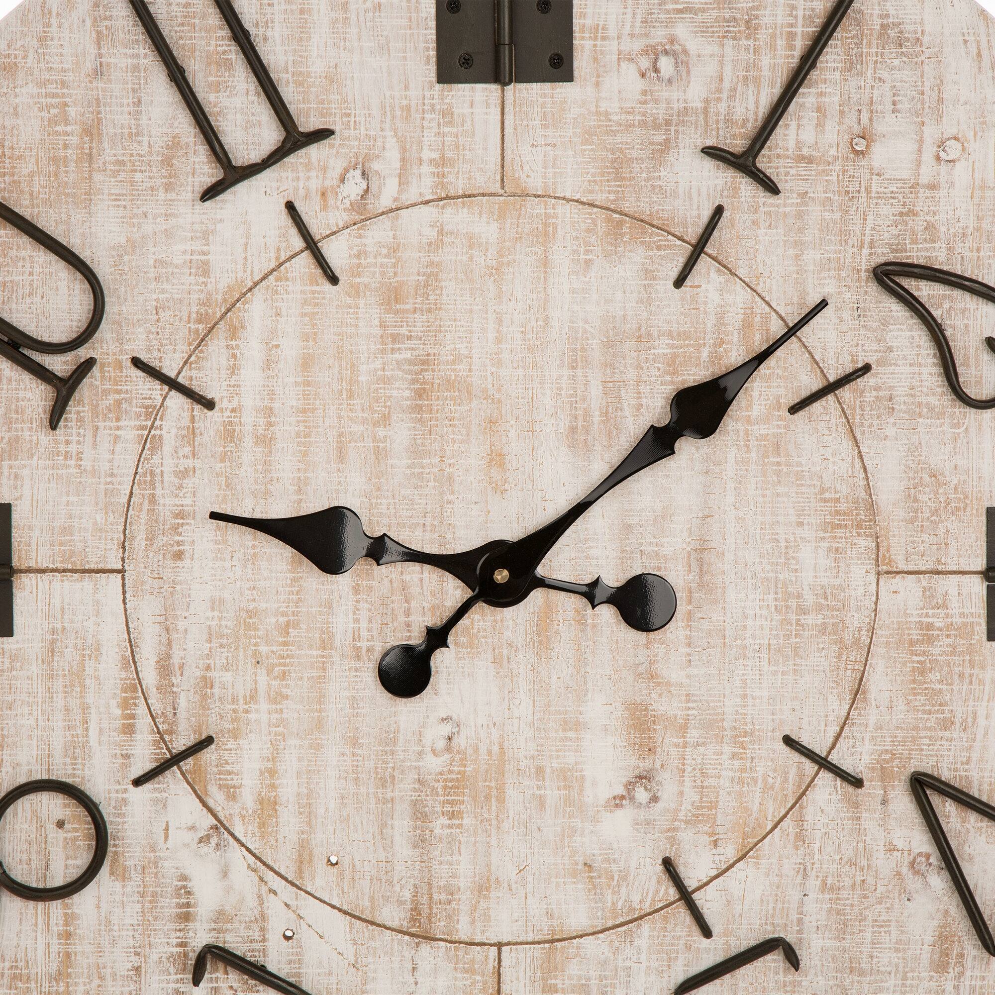 Glitzhome® 28" Farmhouse Wooden Wall Clock Clocks Michaels