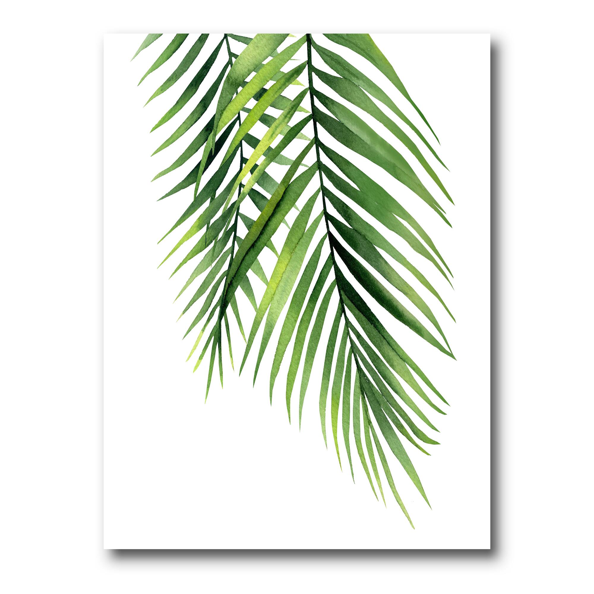 Designart - Detail Tropical Palm Branches - Tropical Canvas Wall Art Print