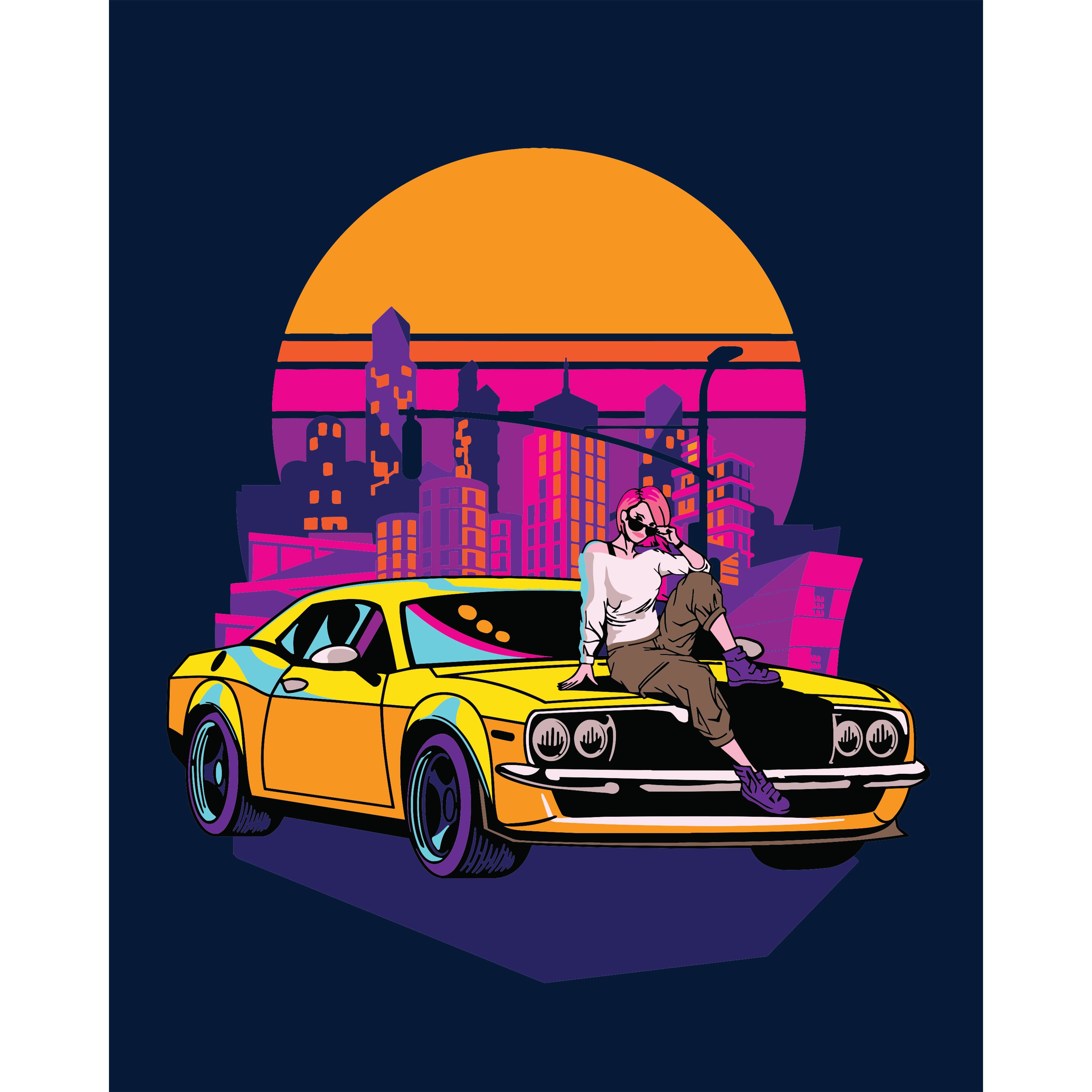 8" x 10" Car Poster Paint-by-Number Kit with Wood Display Hanger by Artist's Loft®