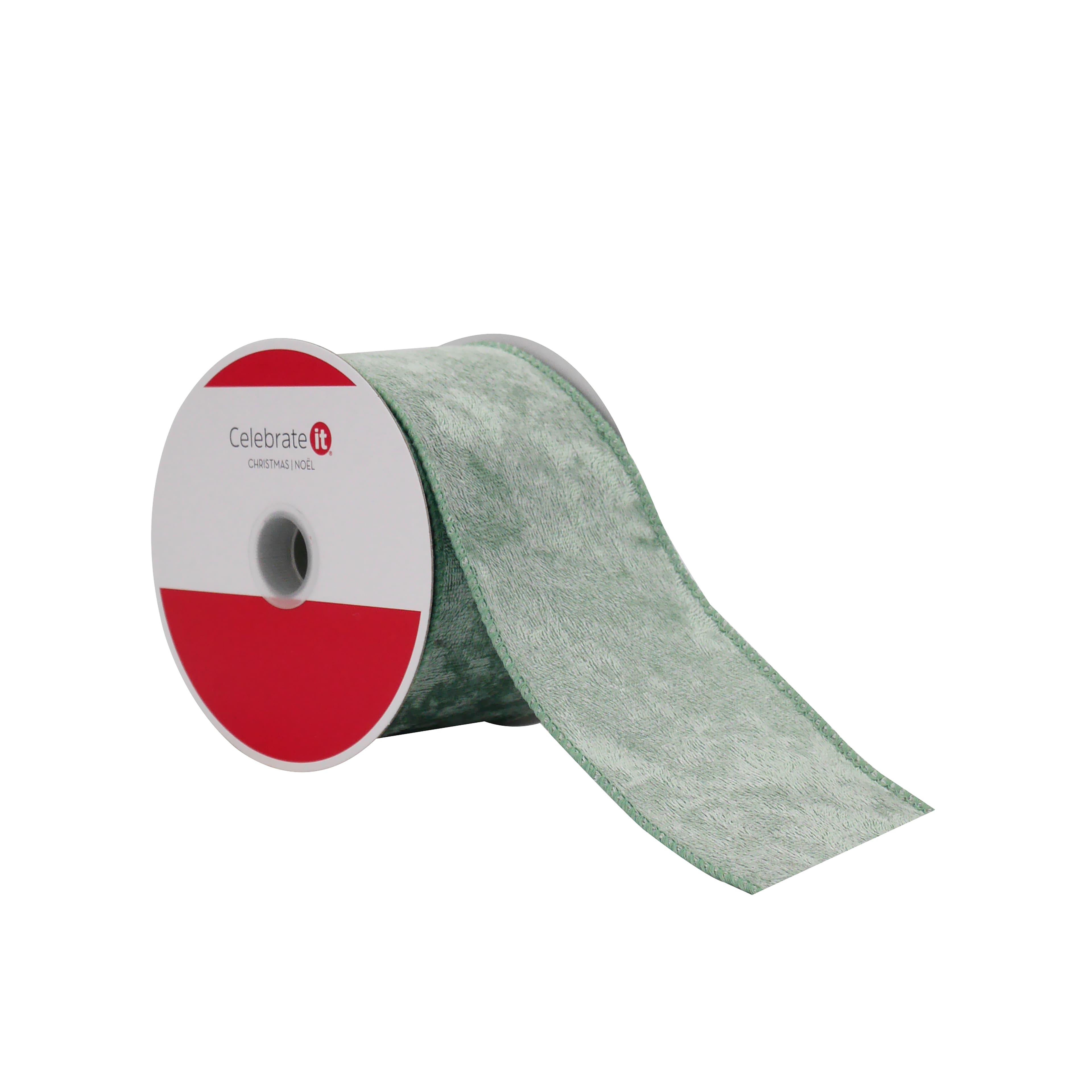 2.5&#x22; x 20ft. Sage Wired Velvet Ribbon by Celebrate It&#xAE;