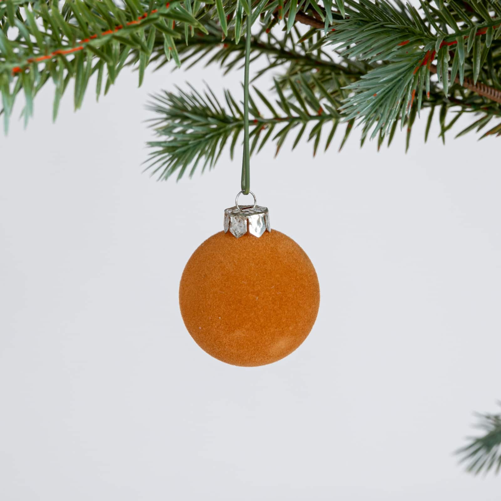 Hello Honey® 2" Brown Round Flocked Plastic Ball Ornament Set