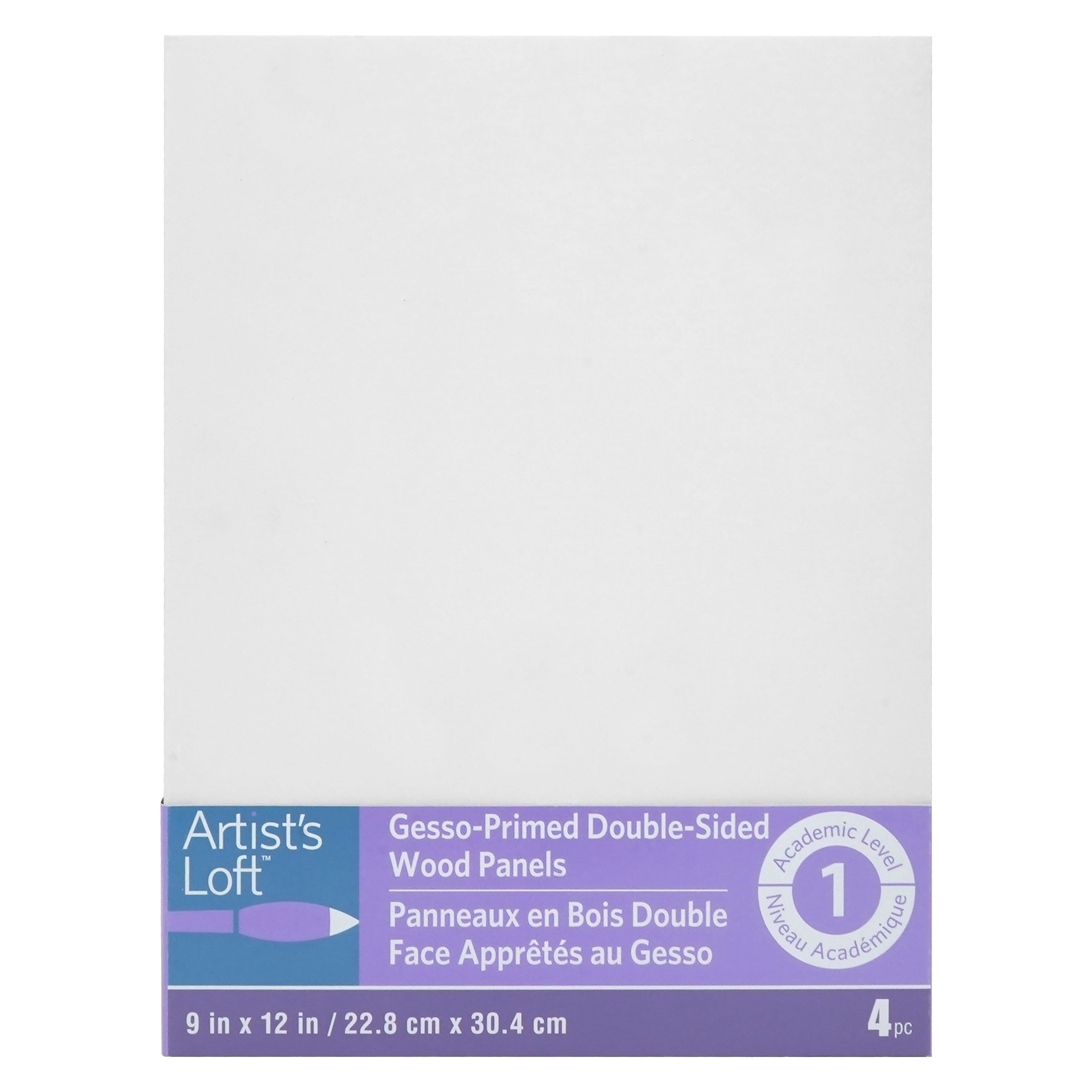 4 Pack Level 1 9&#x22; x 12&#x22; Gesso-Primed Double-Sided MDF Panels by Artist&#x27;s Loft&#x2122;