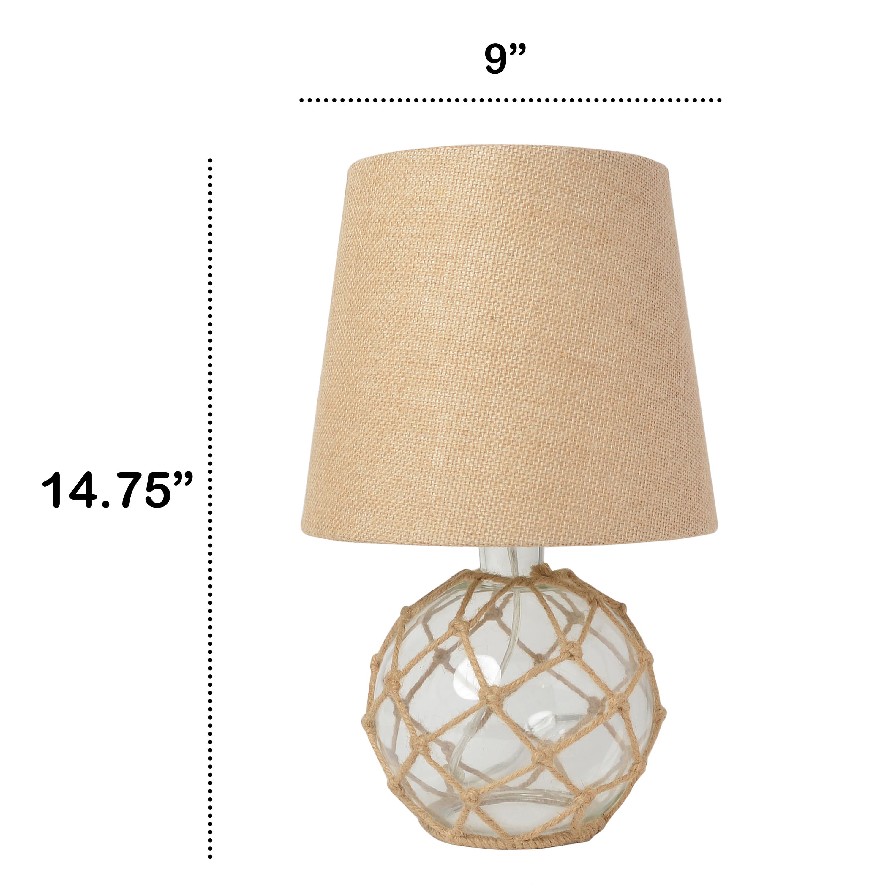 Lalia Home 15&#x22; Glass Rope Table Lamp with Shade