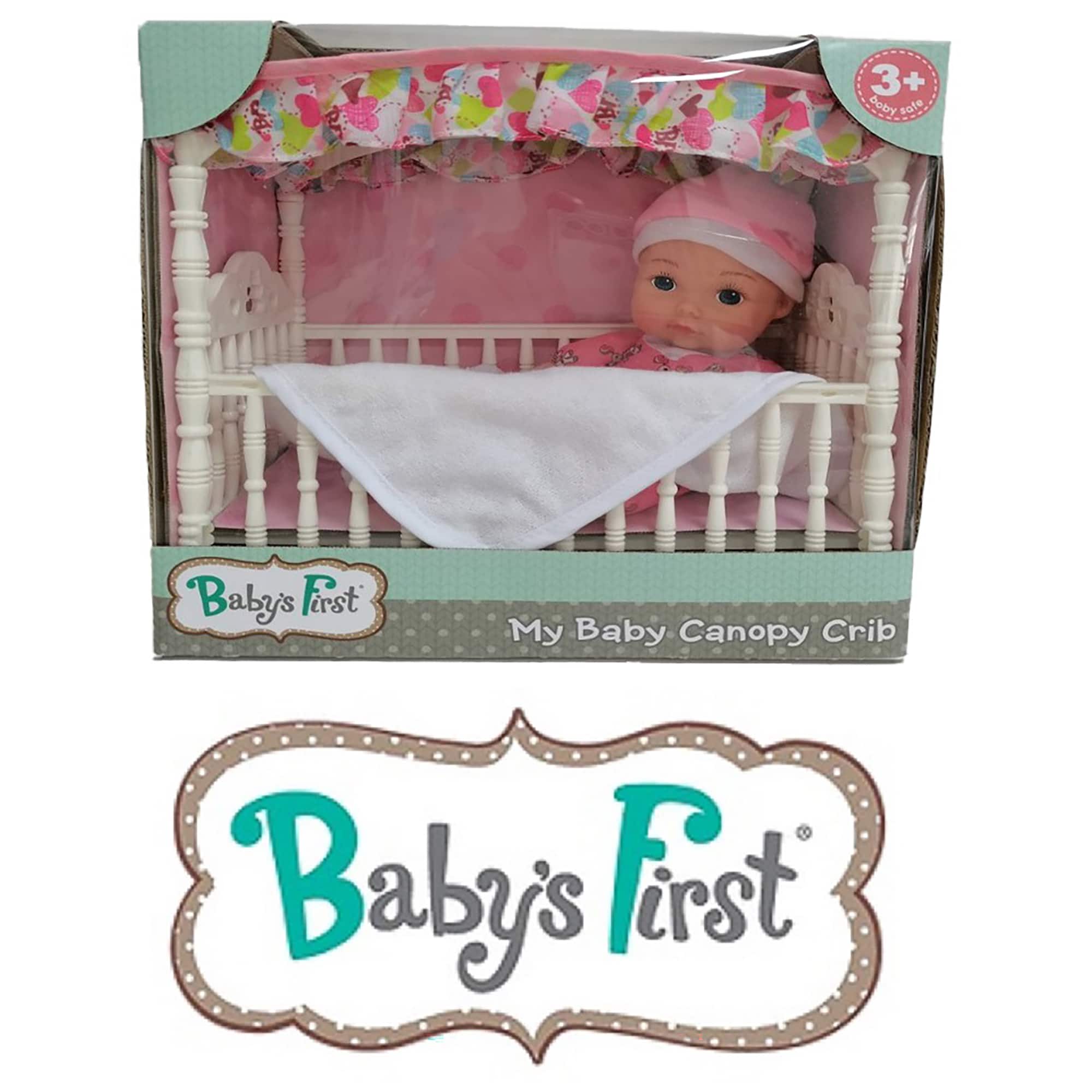 Goldberger Baby&#x27;s First&#xAE; 9&#x22; Canopy Crib Baby Doll with Unicorn Pajamas