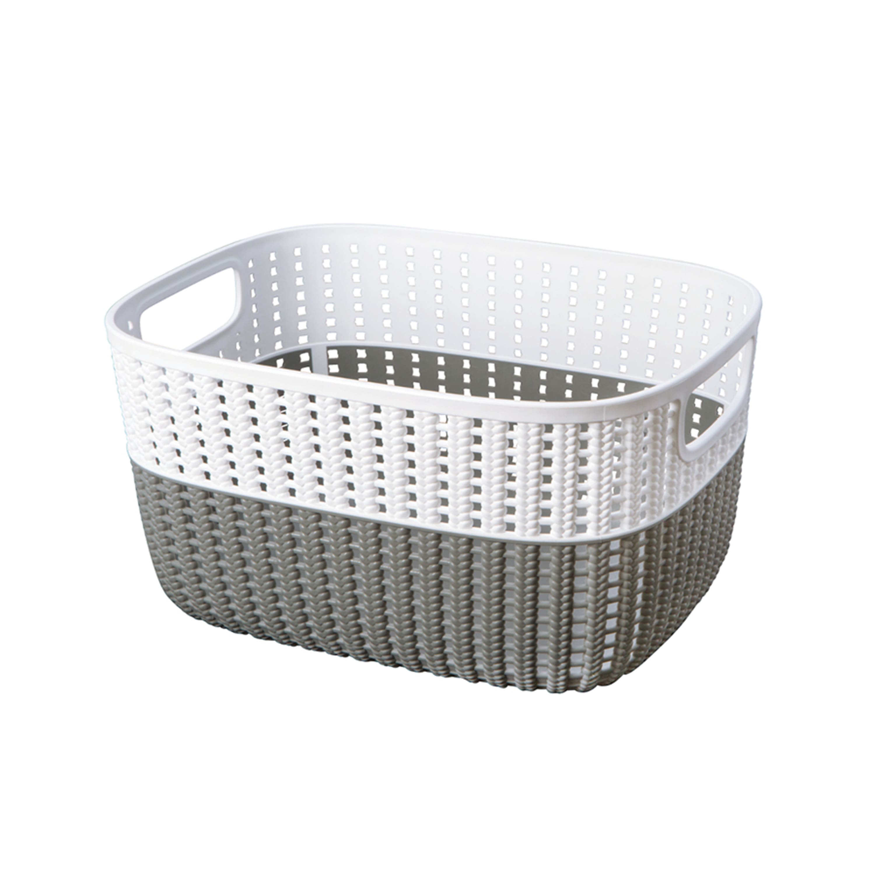 Simplify 9.4" Small 2-Tone Decorative Storage Basket