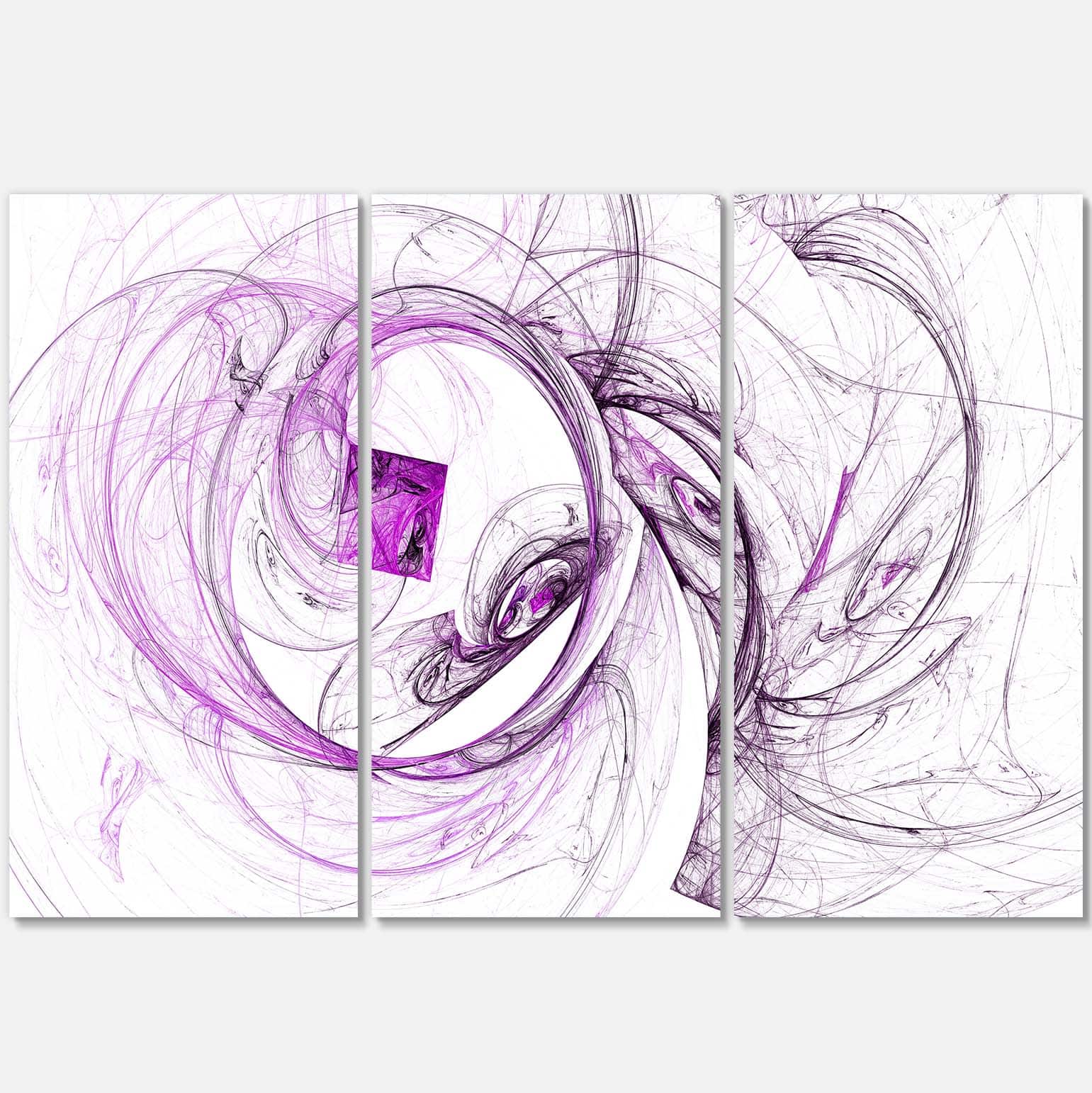 Designart - Billowing Smoke Purple - Abstract Canvas art print