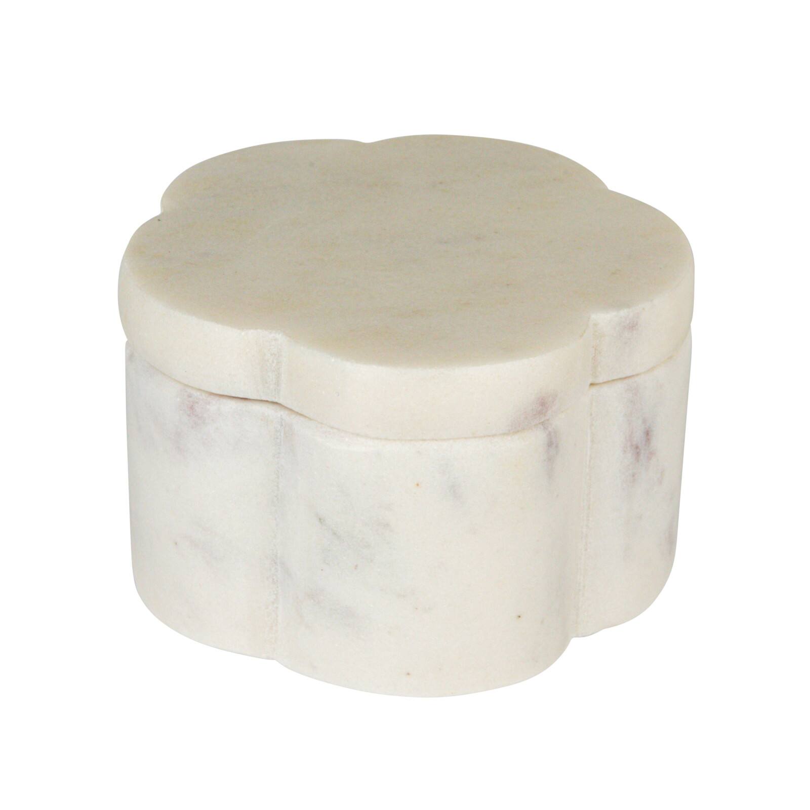 Hello Honey Elegant White Marble Pinch Pot with Lid