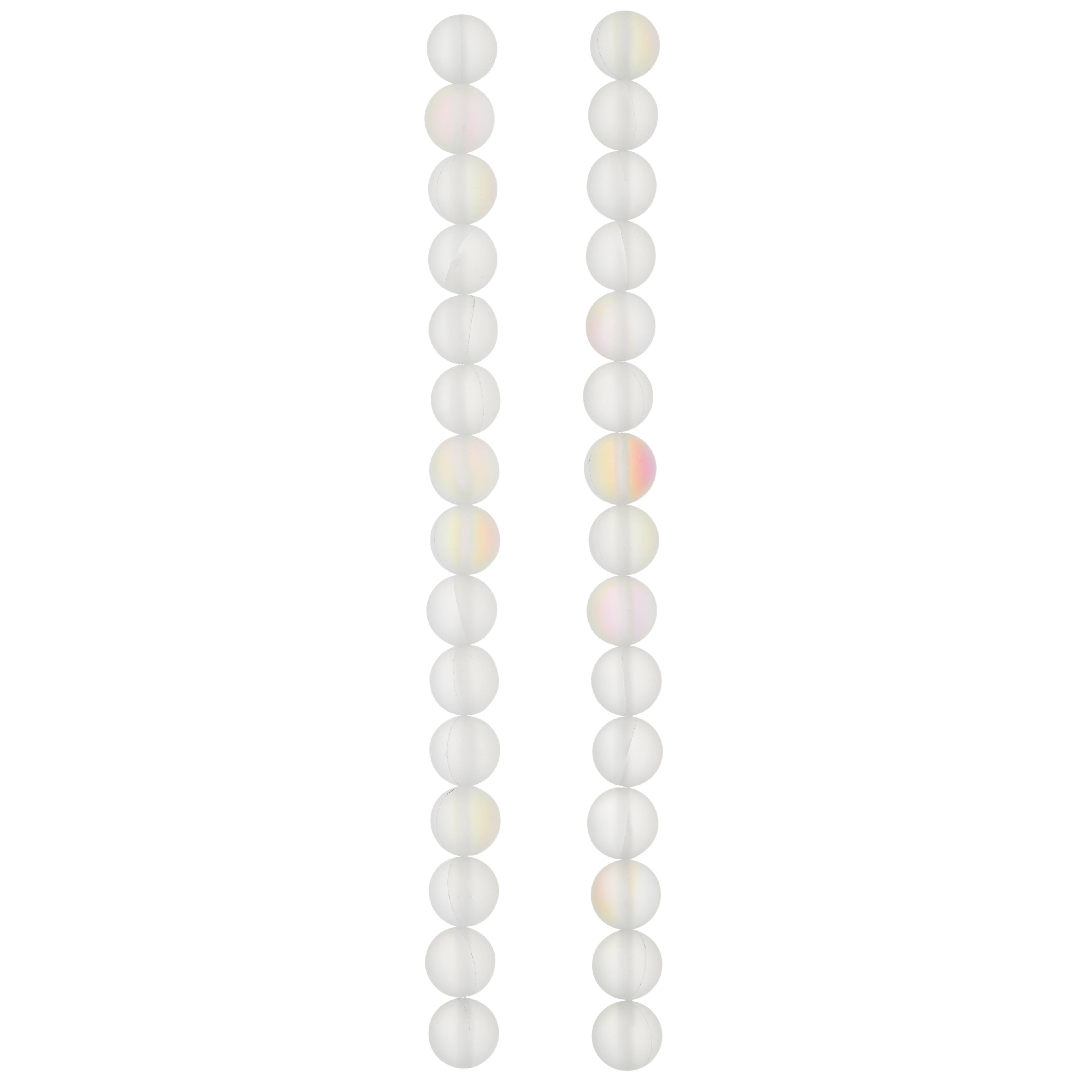 12 Pack: Rainbow Glass Round Beads, 8mm by Bead Landing™