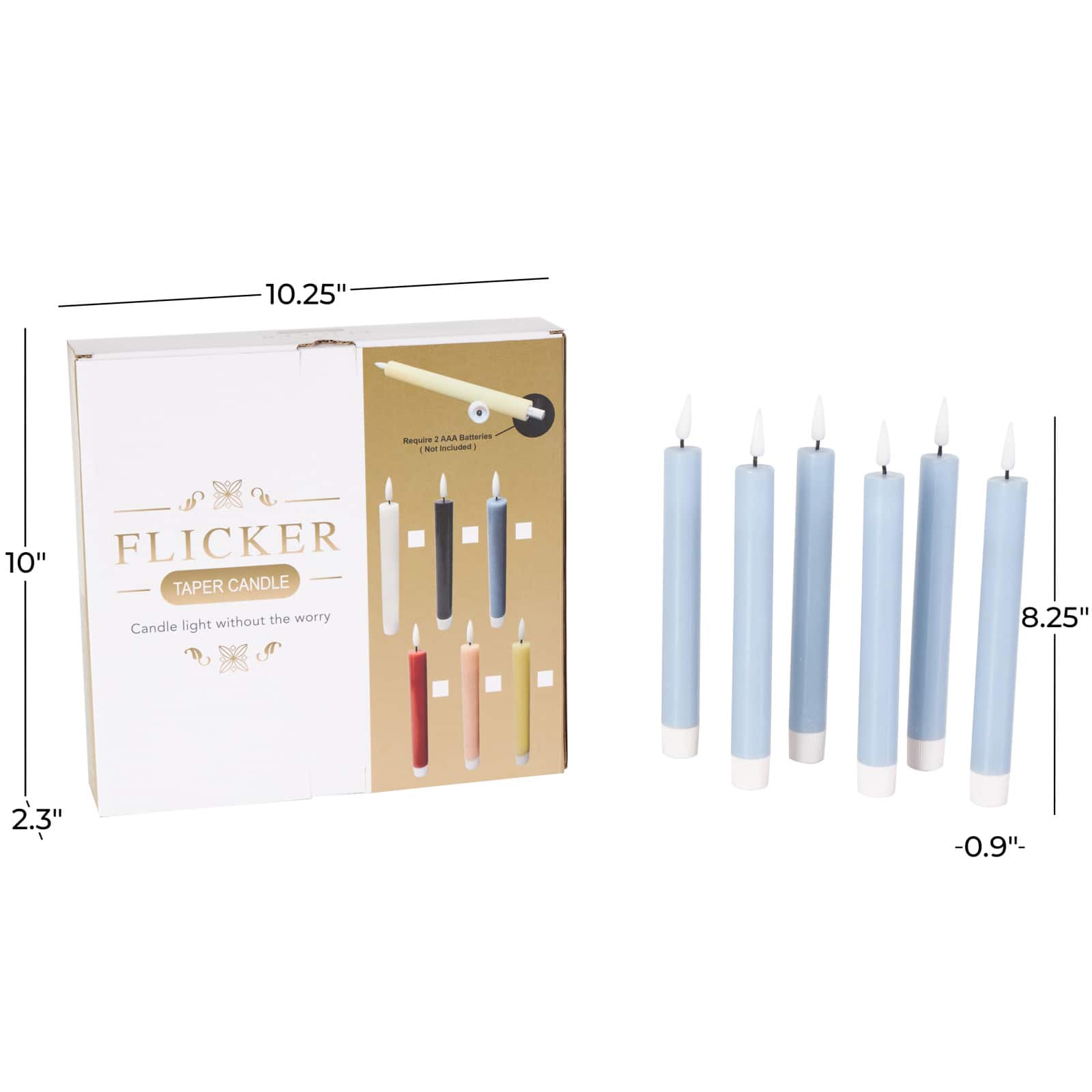 8" Flameless Wax Candles with Remote Control, 6ct.