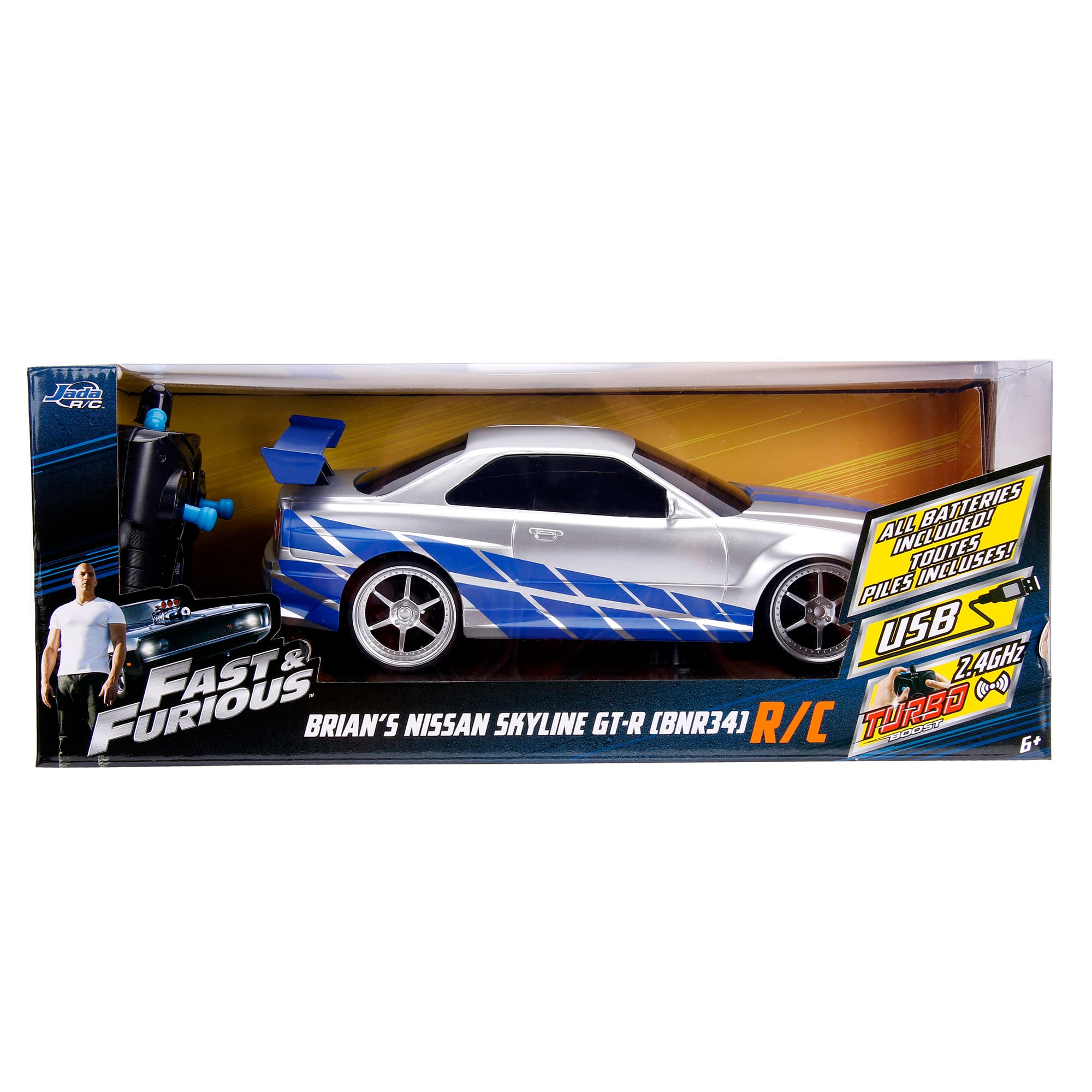 Jada Toys&#xAE; Fast &#x26; Furious Remote-Control Nissan Skyline GTR R34 Toy