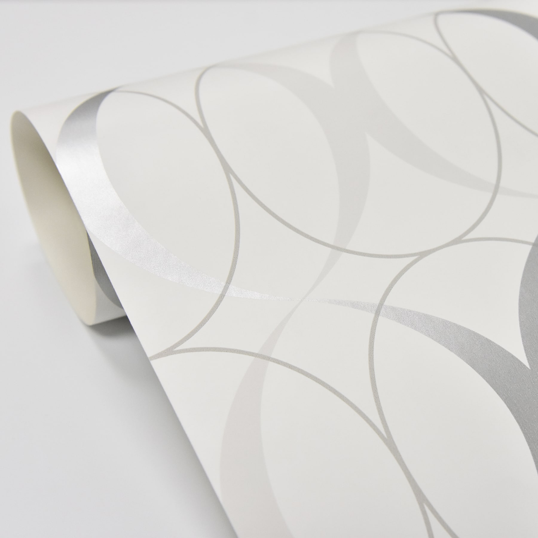 NuWallpaper Circulate Light Silver Peel &#x26; Stick Wallpaper