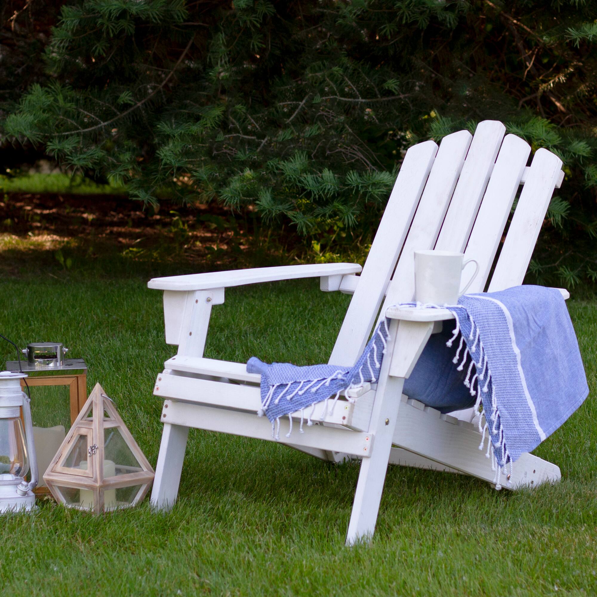 36&#x22; Classic Folding Wooden Adirondack Chair
