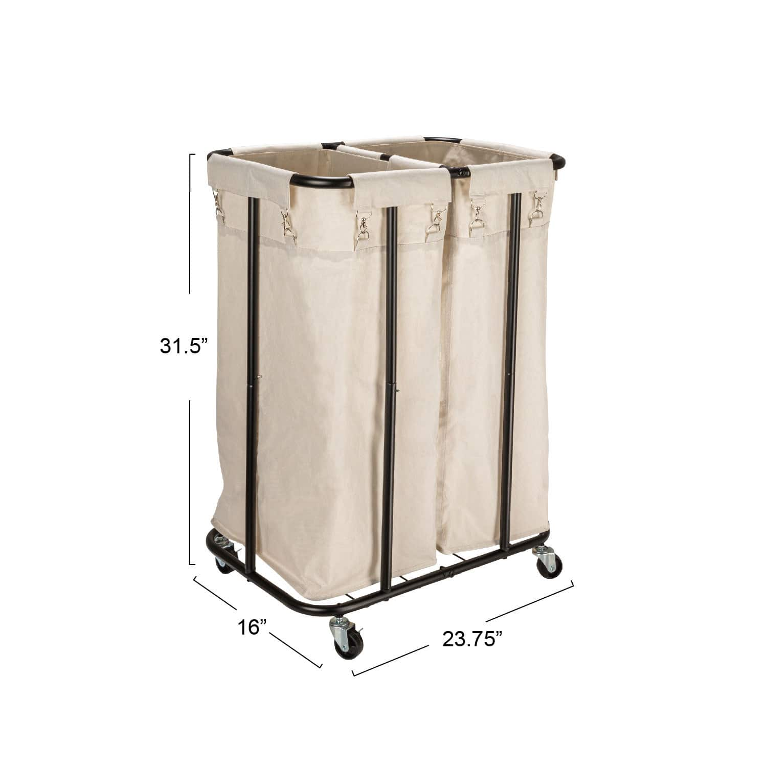 Household Essentials 2-Bag Rolling Laundry Sorter