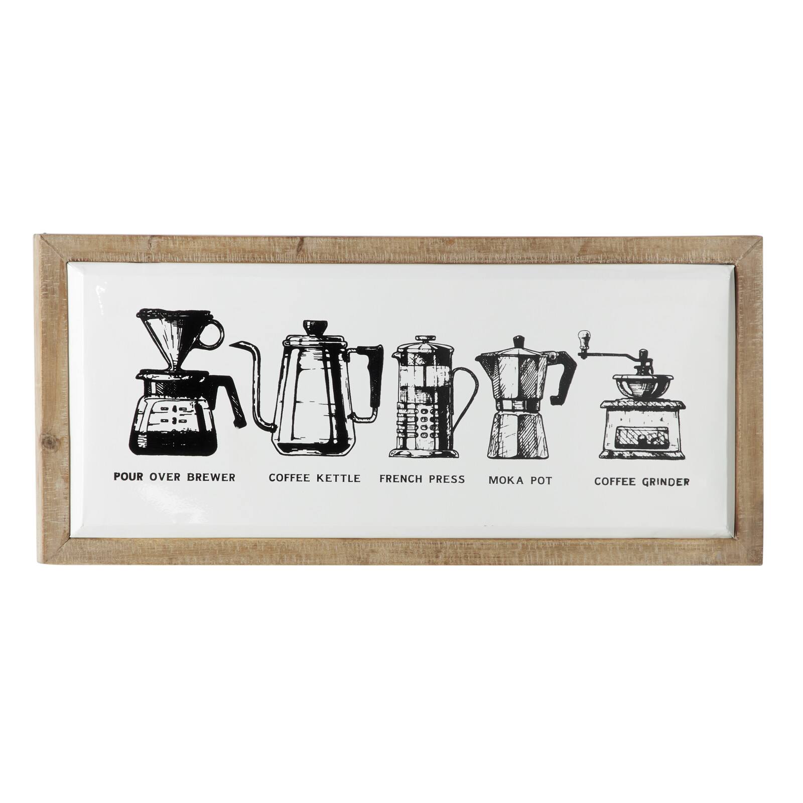White Vintage Coffee Sign Wood Wall Décor