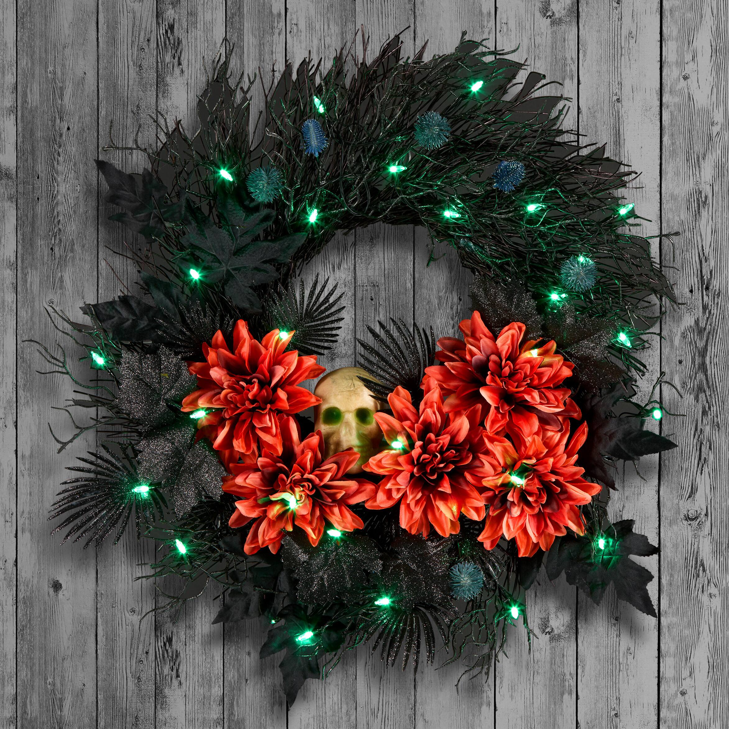 24" Boo-tiful Halloween Skill Pre-Lit LED Wreath