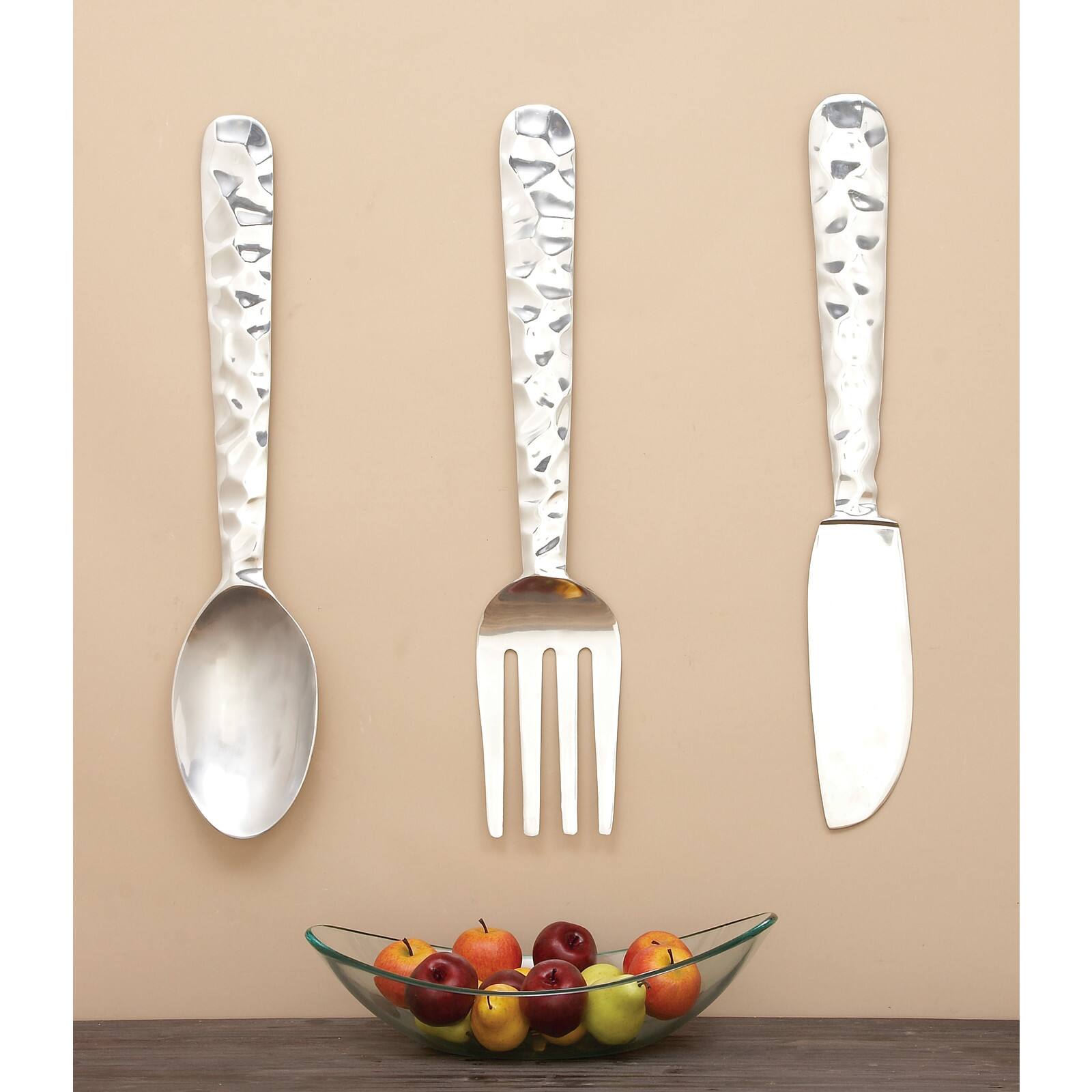36" Silver Aluminum Traditional Wall Décor Set, 3ct.