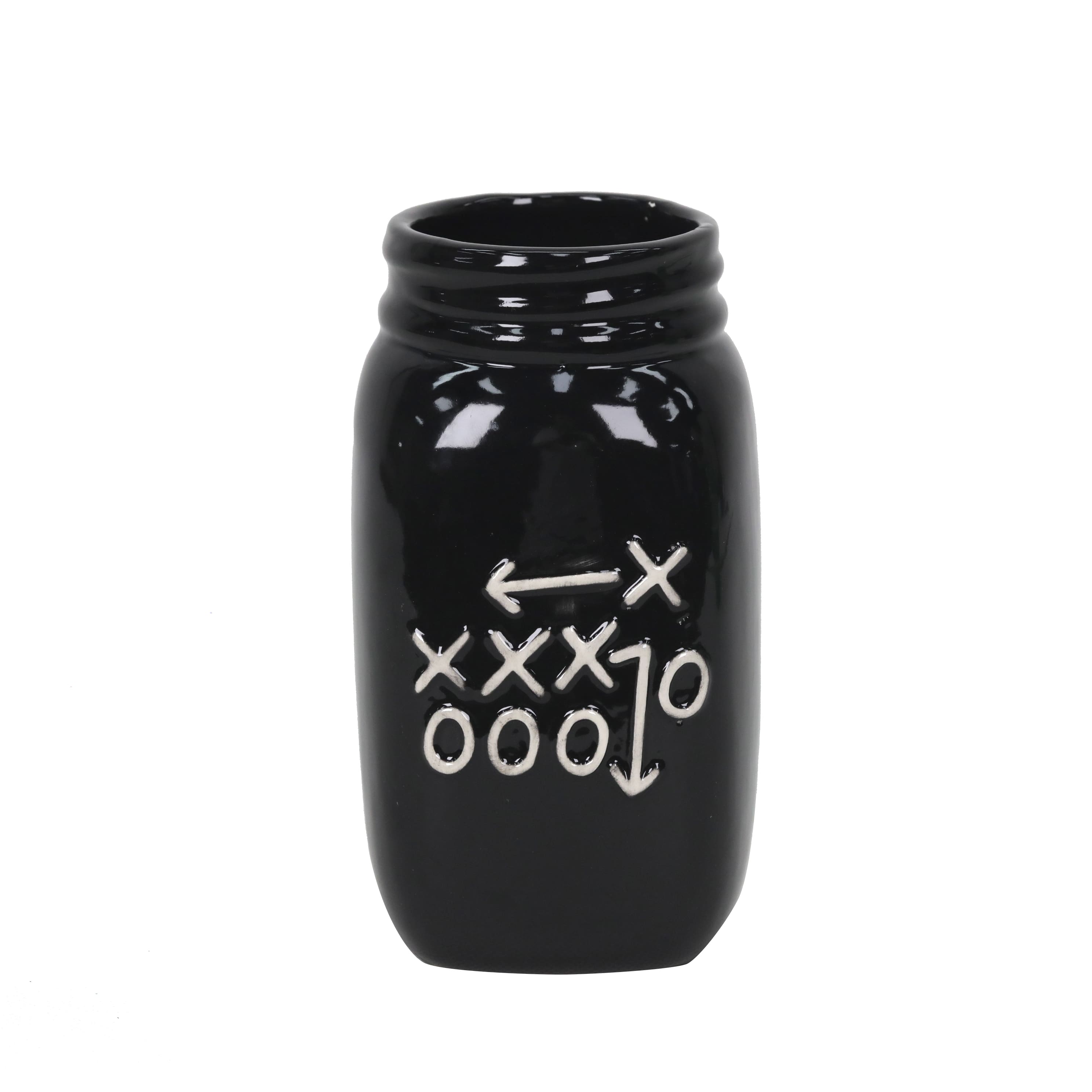 6&#x22; Black Ceramic Container by Celebrate It&#x2122;