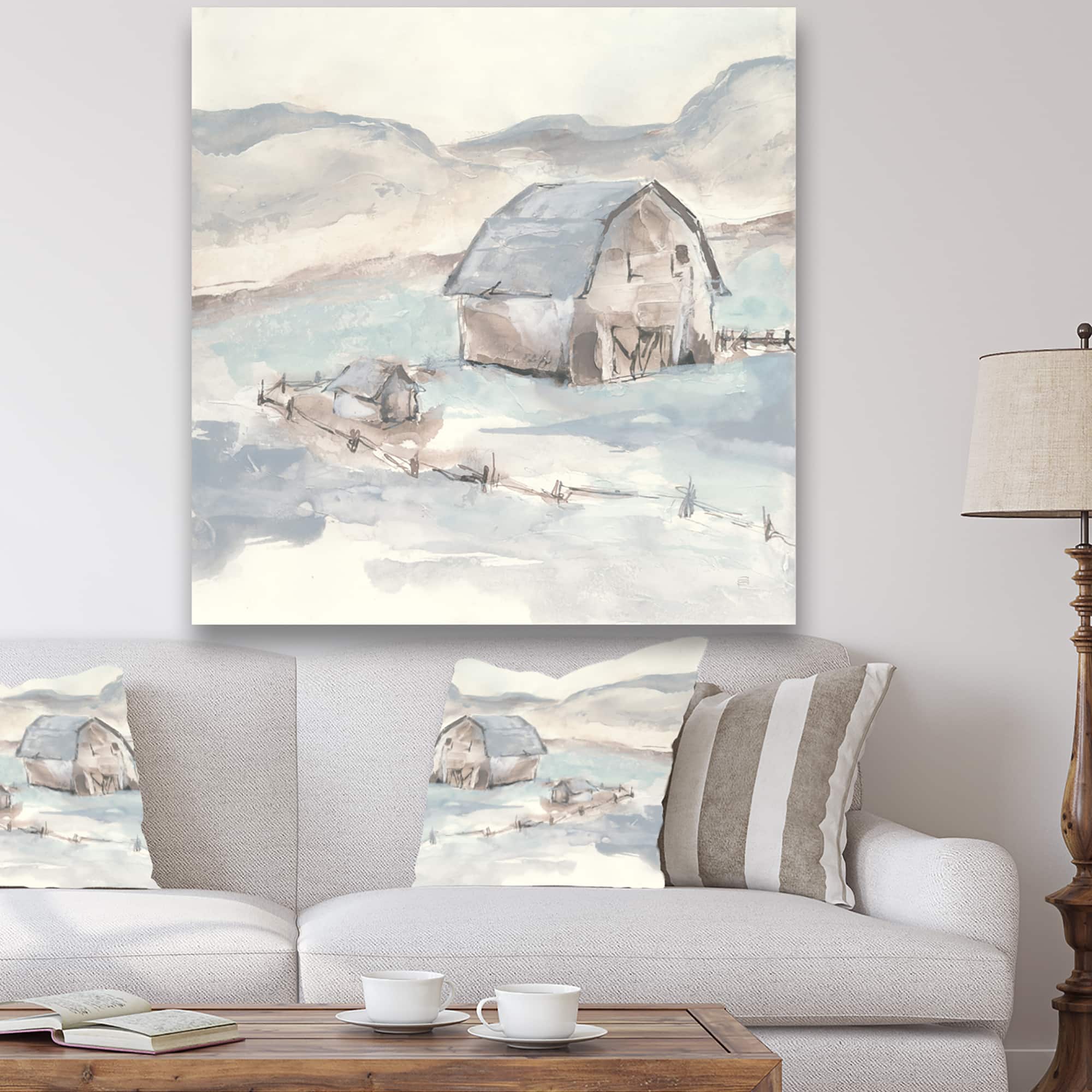 Designart - Farmhouse Barn Grey IV - Modern Farmhouse Premium Canvas Wall Art