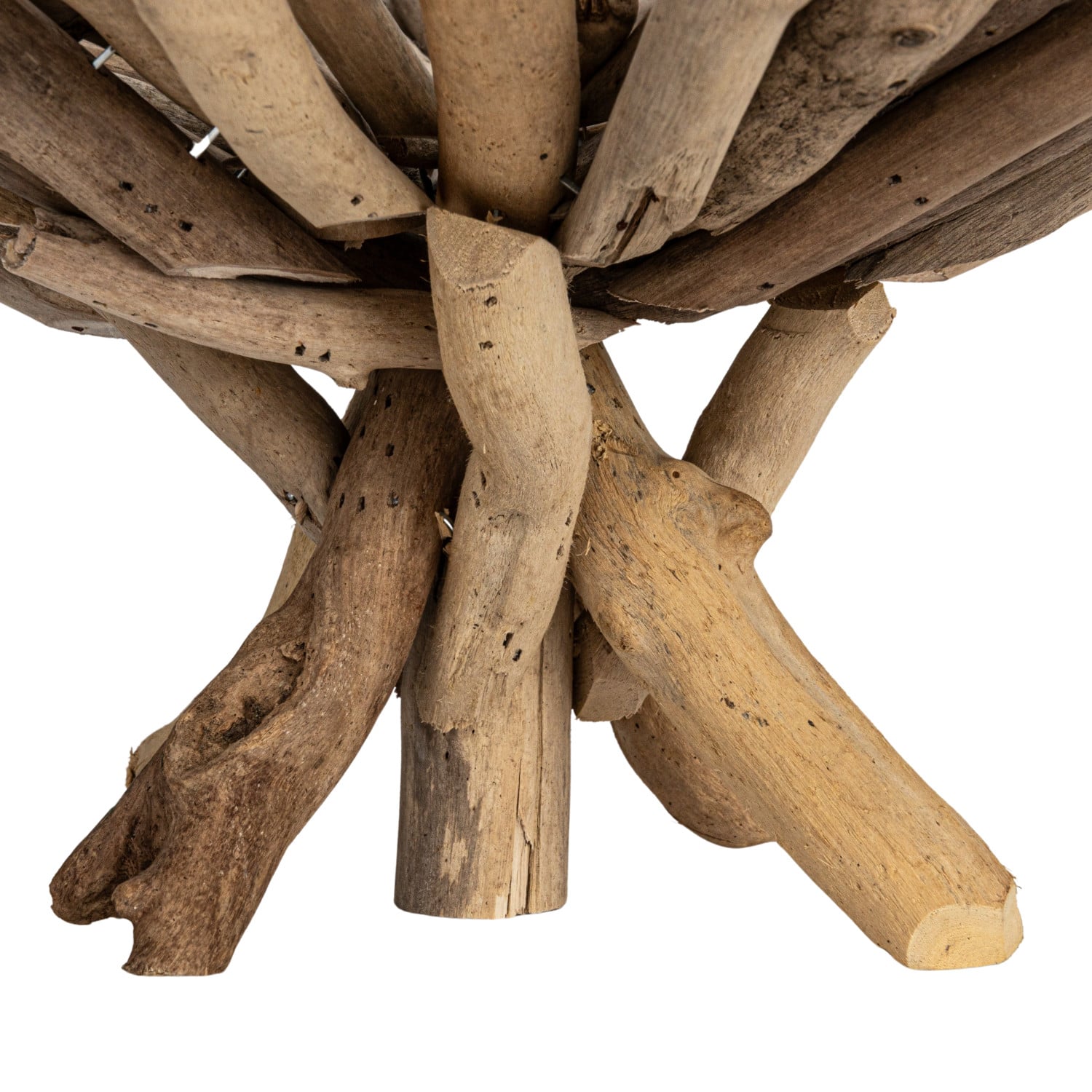 Hello Honey&#xAE; 18&#x22; Natural Round Handmade Driftwood Footed Tray