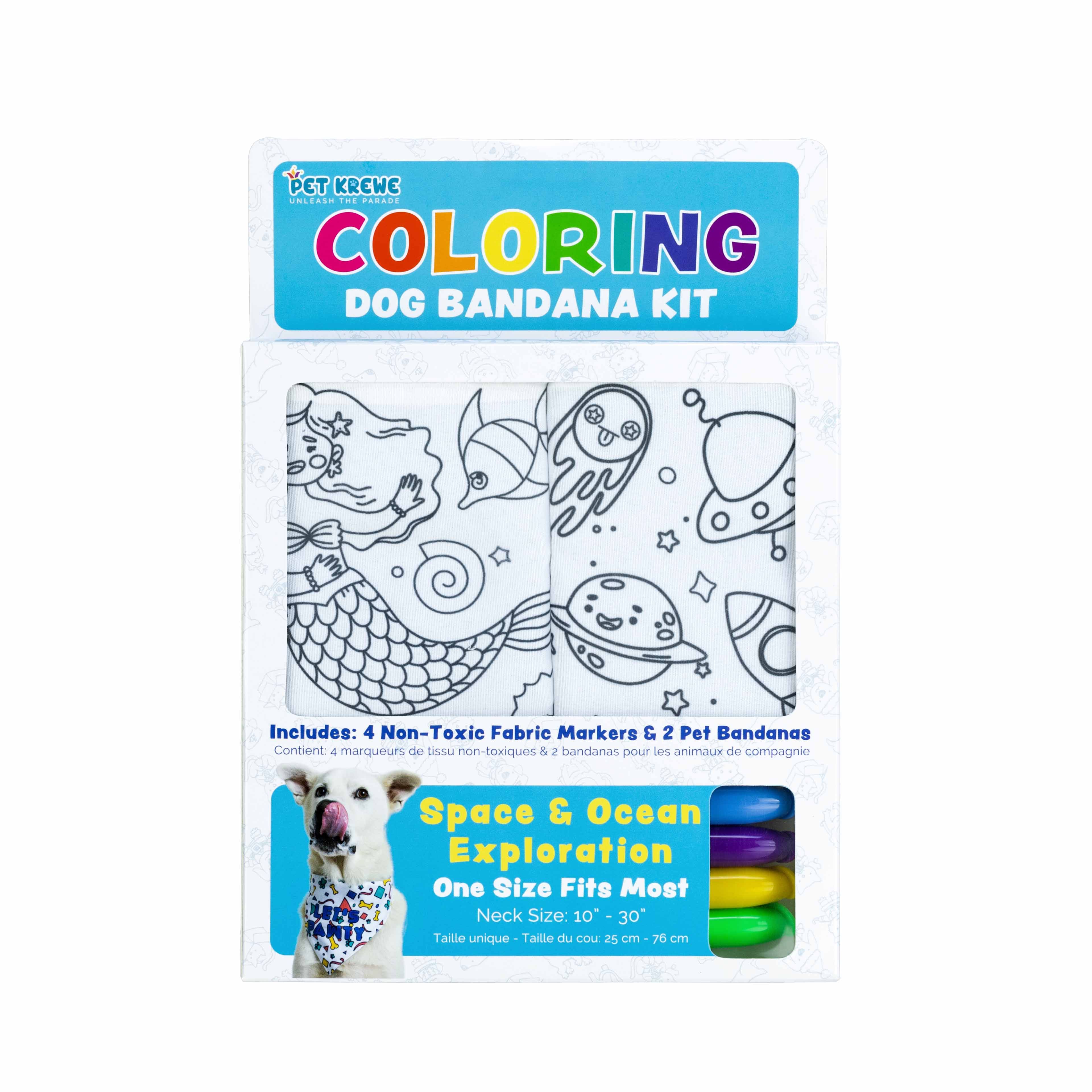 Assorted Pet Krewe Coloring Dog Bandana Kit