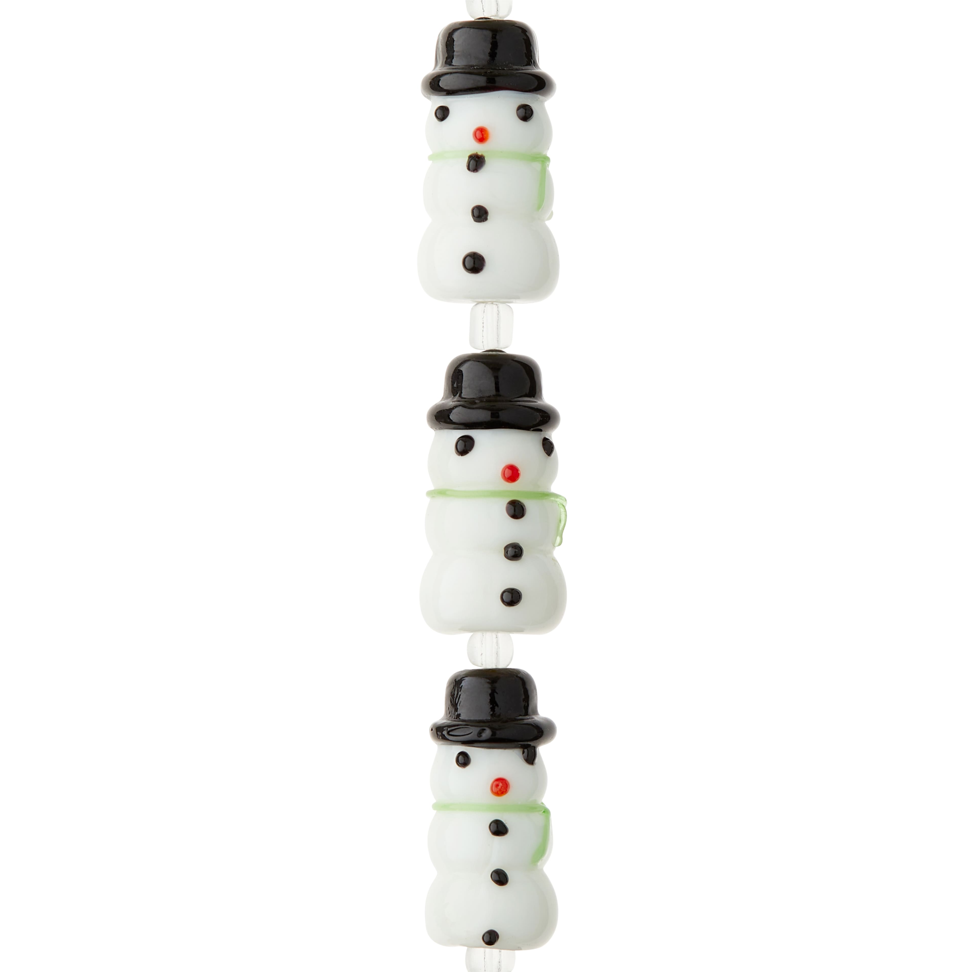 Snowman Lampwork Beads, 23mm by Bead Landing&#x2122;