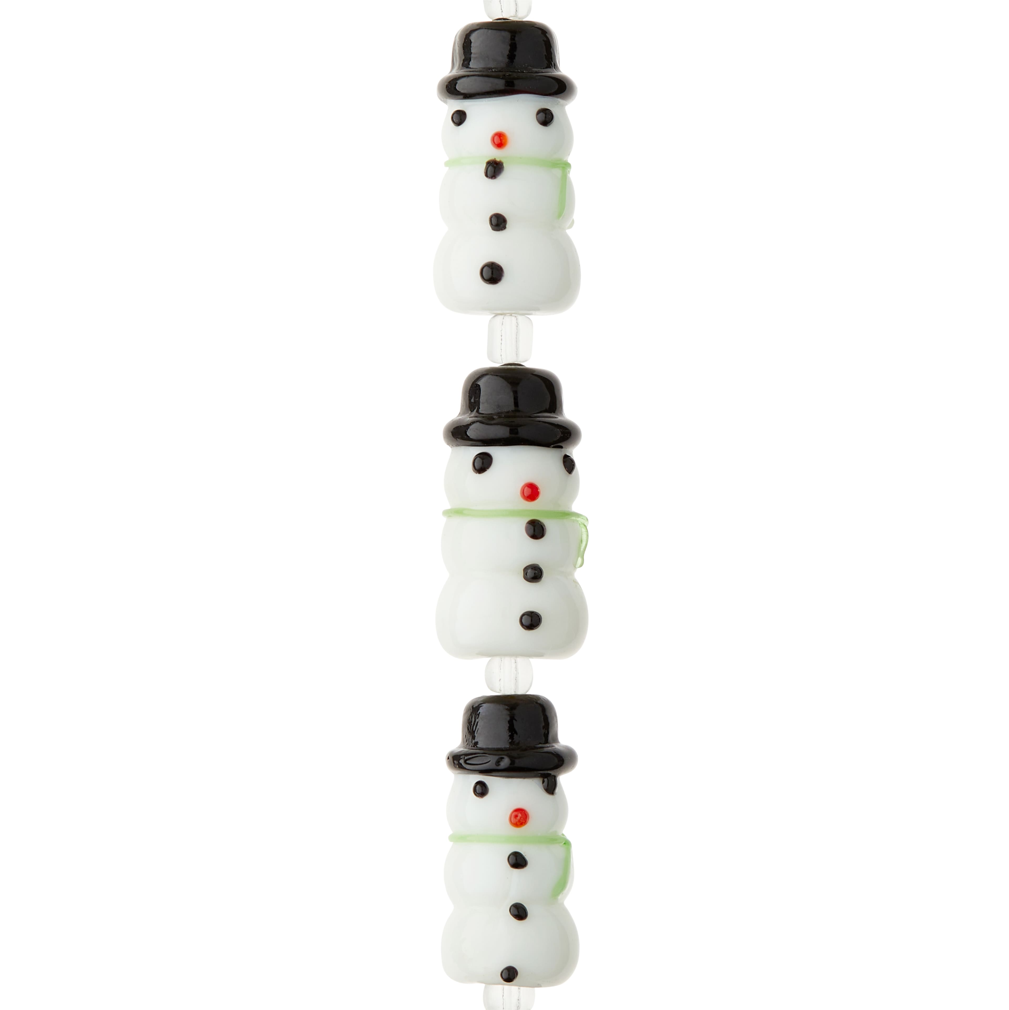 Snowman Lampwork Beads, 23mm by Bead Landing™