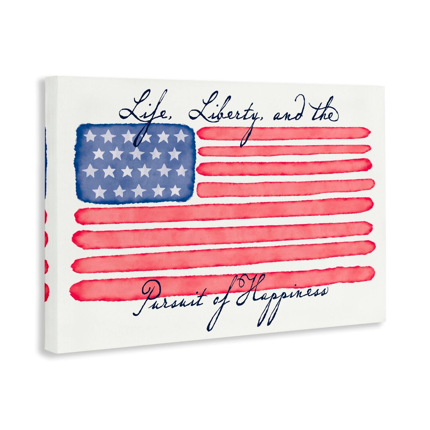 Stupell Industries All American Patriotic Phrase Canvas Wall Art