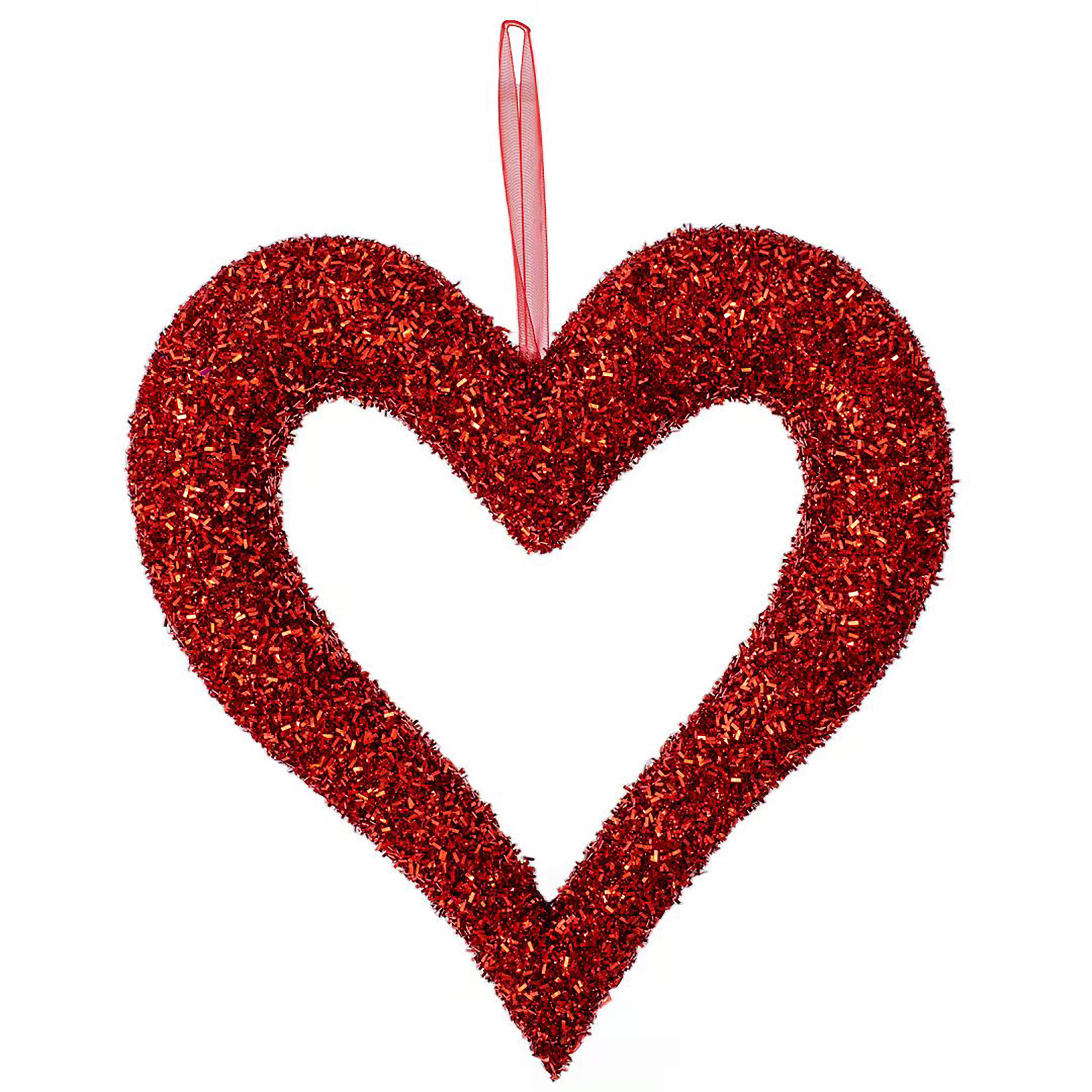 10" Red Glitter Heart Wall Décor by Celebrate It™