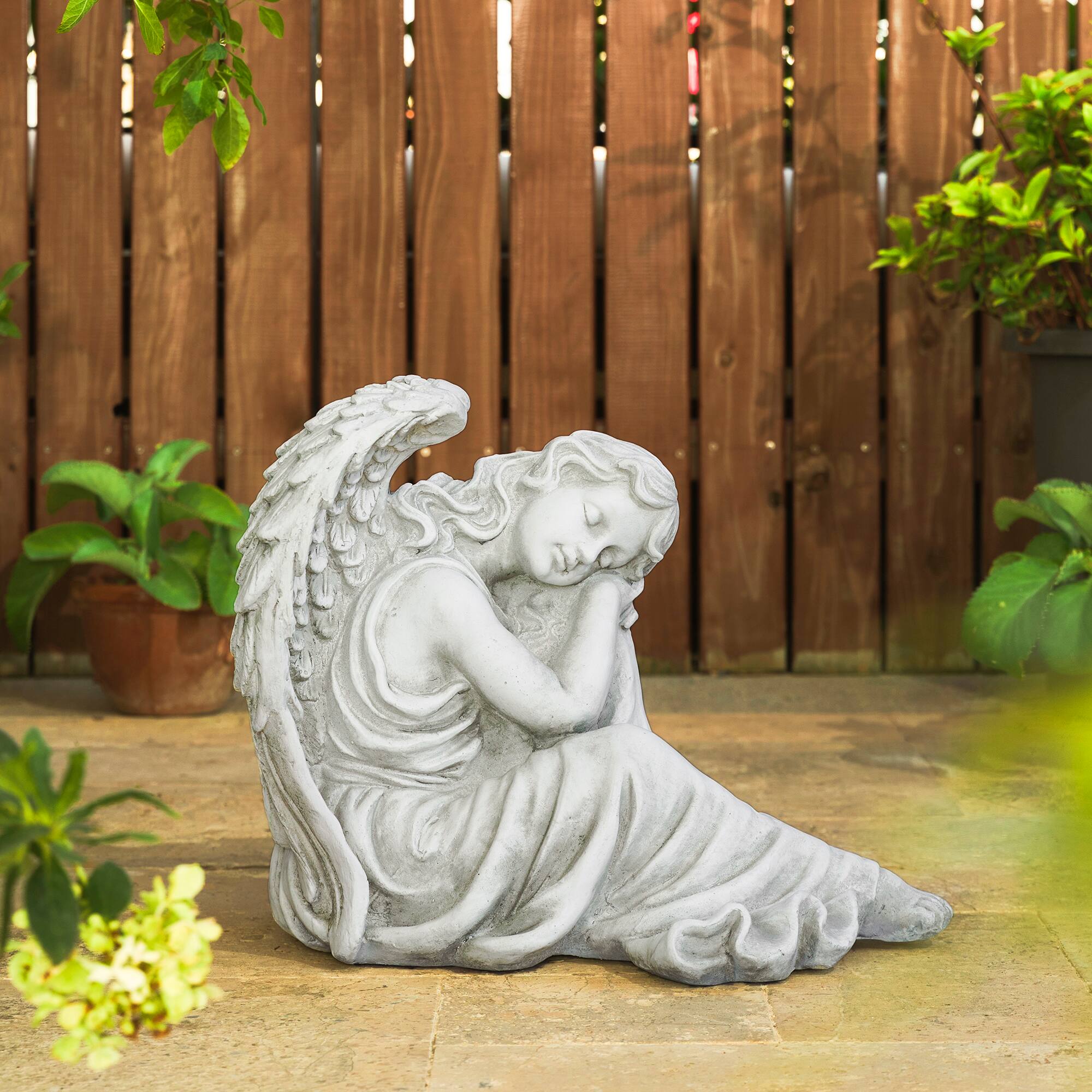 Glitzhome® 15" Sleeping Angel Garden Statue
