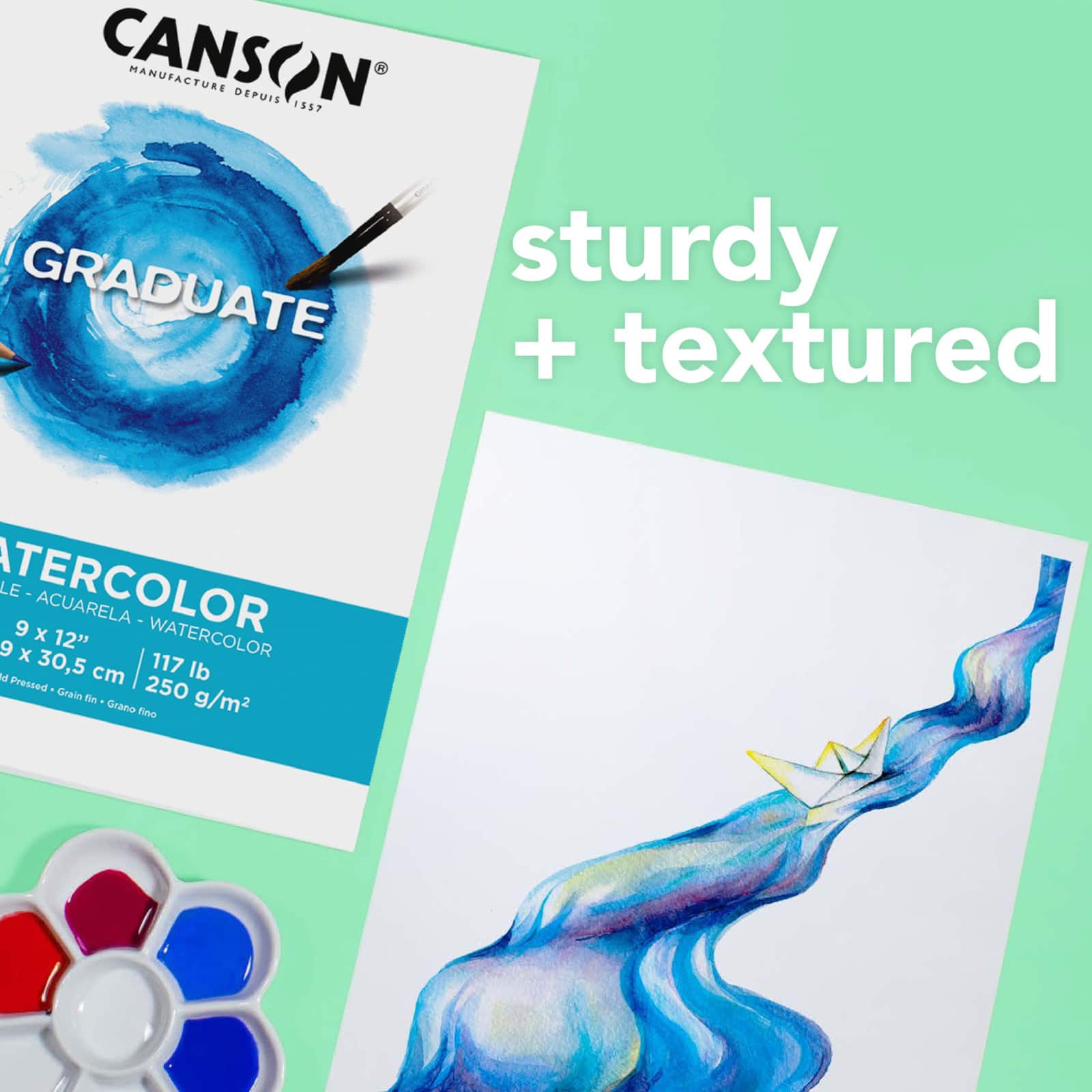 Canson® Graduate Foldover Watercolor Pad, 9" x 12"