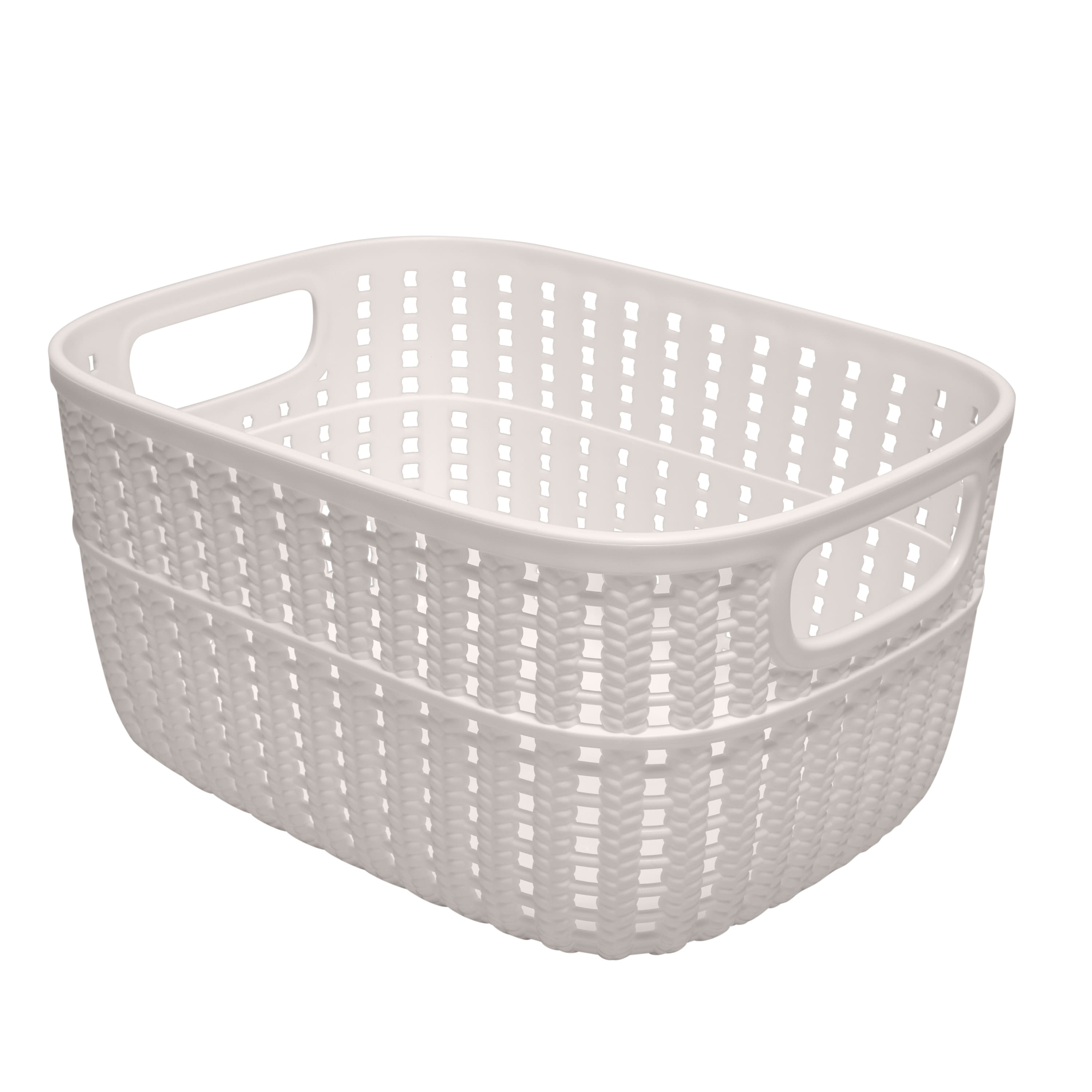 Simplify 9.4" Small 2-Tone Decorative Storage Basket