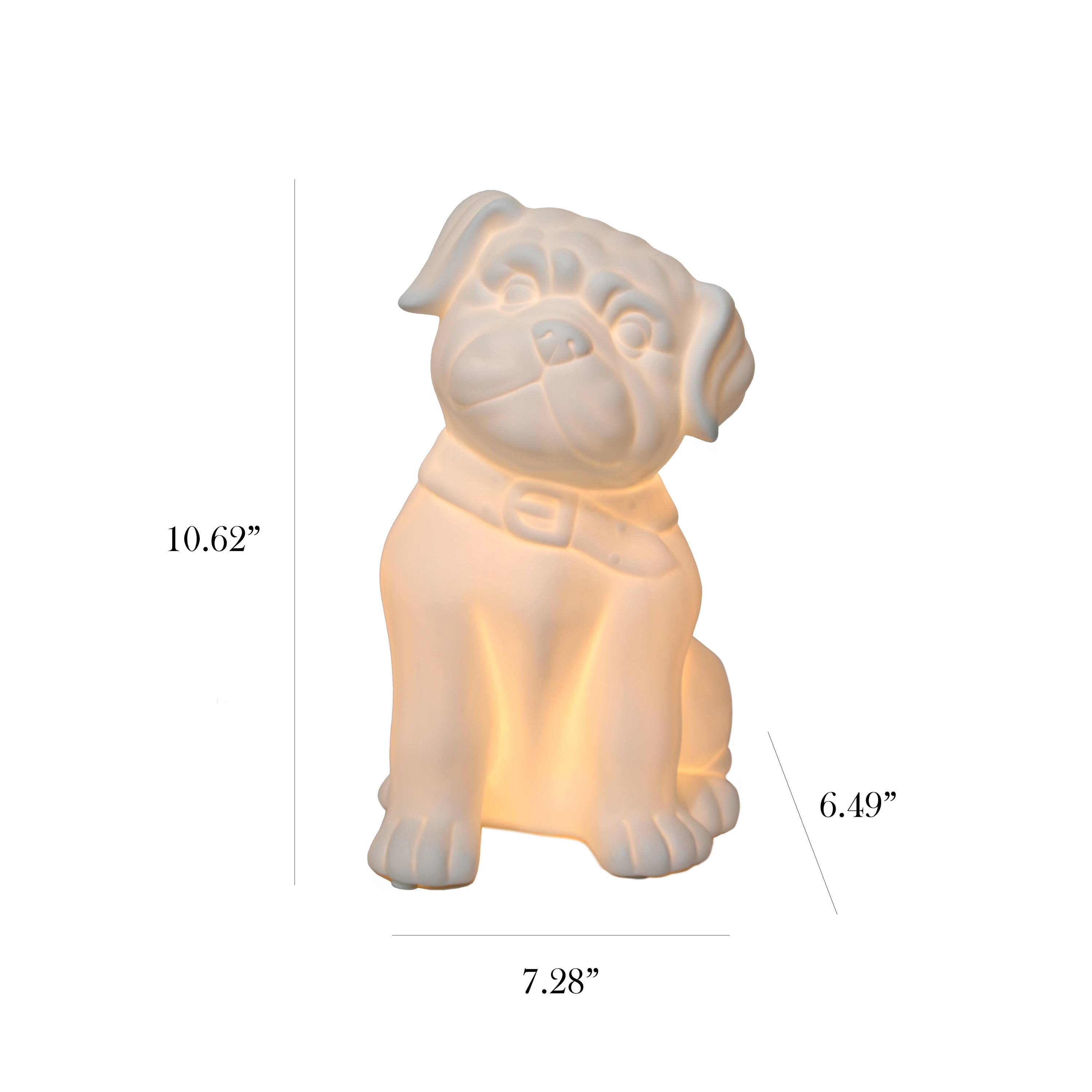 Simple Designs Porcelain Puppy Dog Shaped Table Lamp