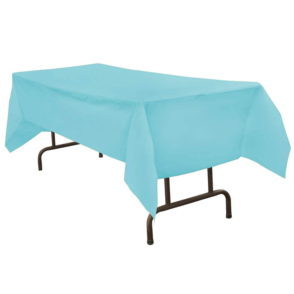 JAM Paper Sea Blue Rectangular Plastic Table Cover, 54" x 108"