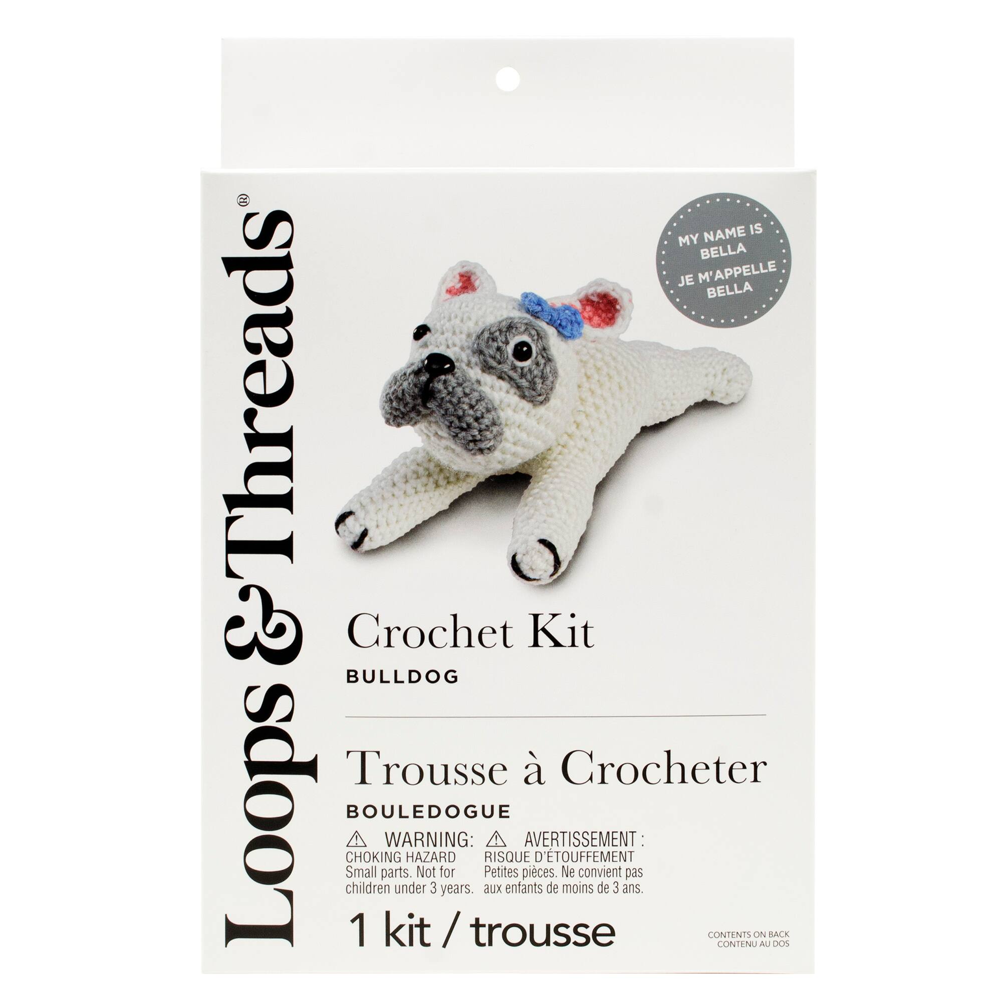 6 Pack: Intermediate Bulldog Amigurumi Crochet Kit by Loops & Threads®
