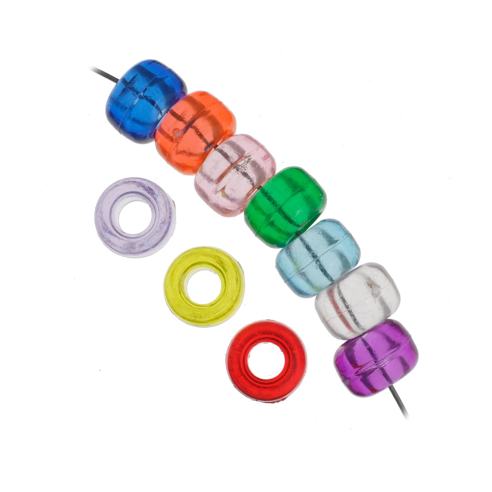 John Bead 9mm Transparent Pony Beads, 1,000ct.