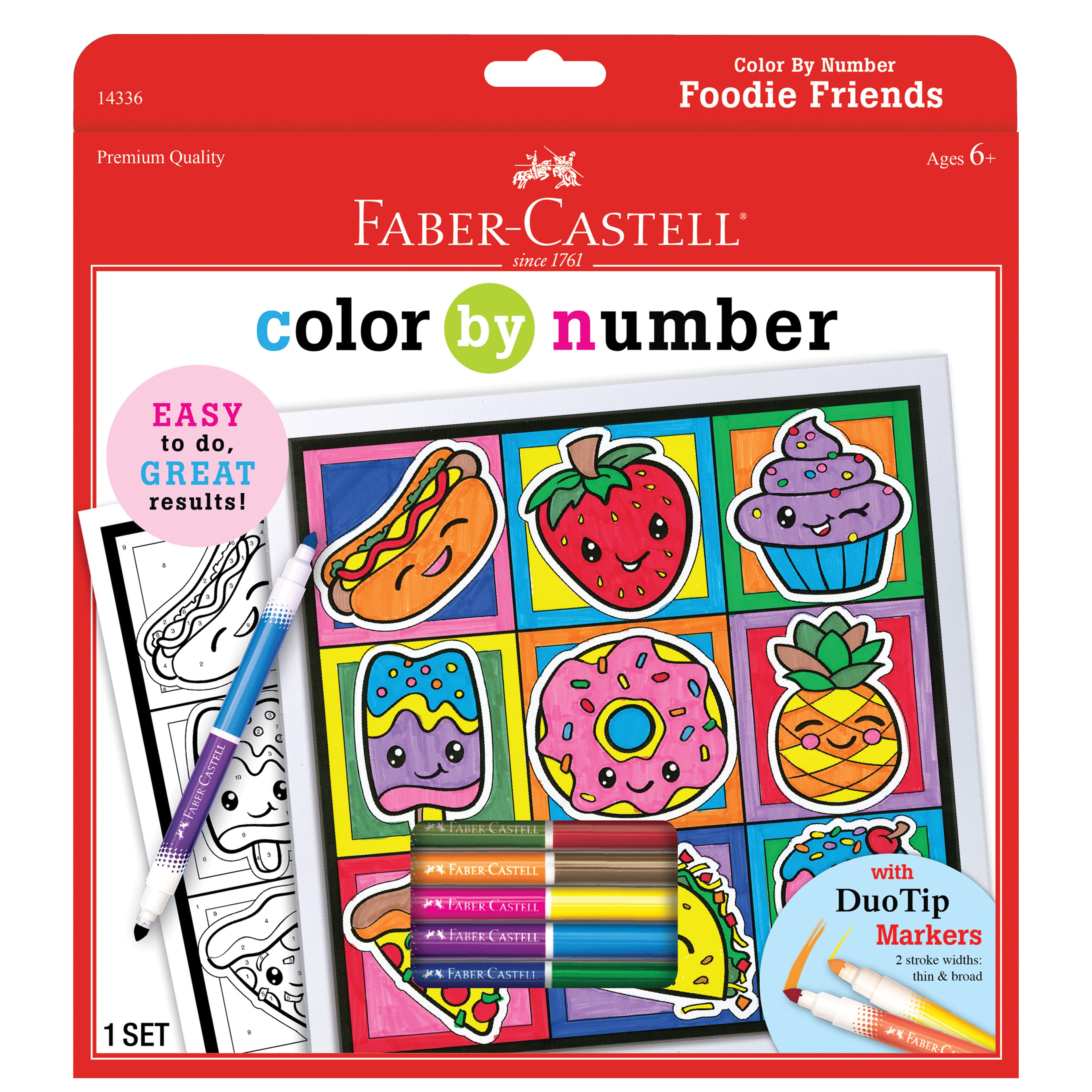 Faber-Castell&#xAE; Color By Number Foodie Friends Set