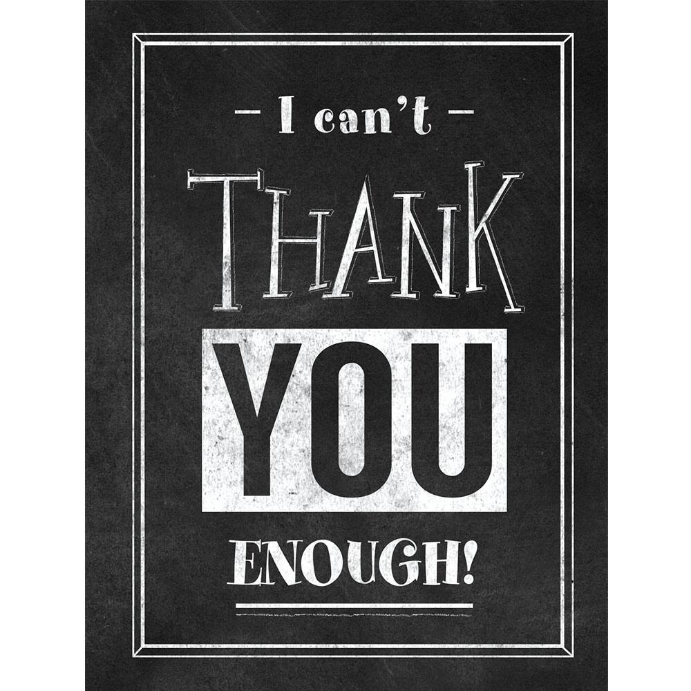 JAM Paper Brushed Chalkboard Design Blank Thank You Cards Set, 36ct.