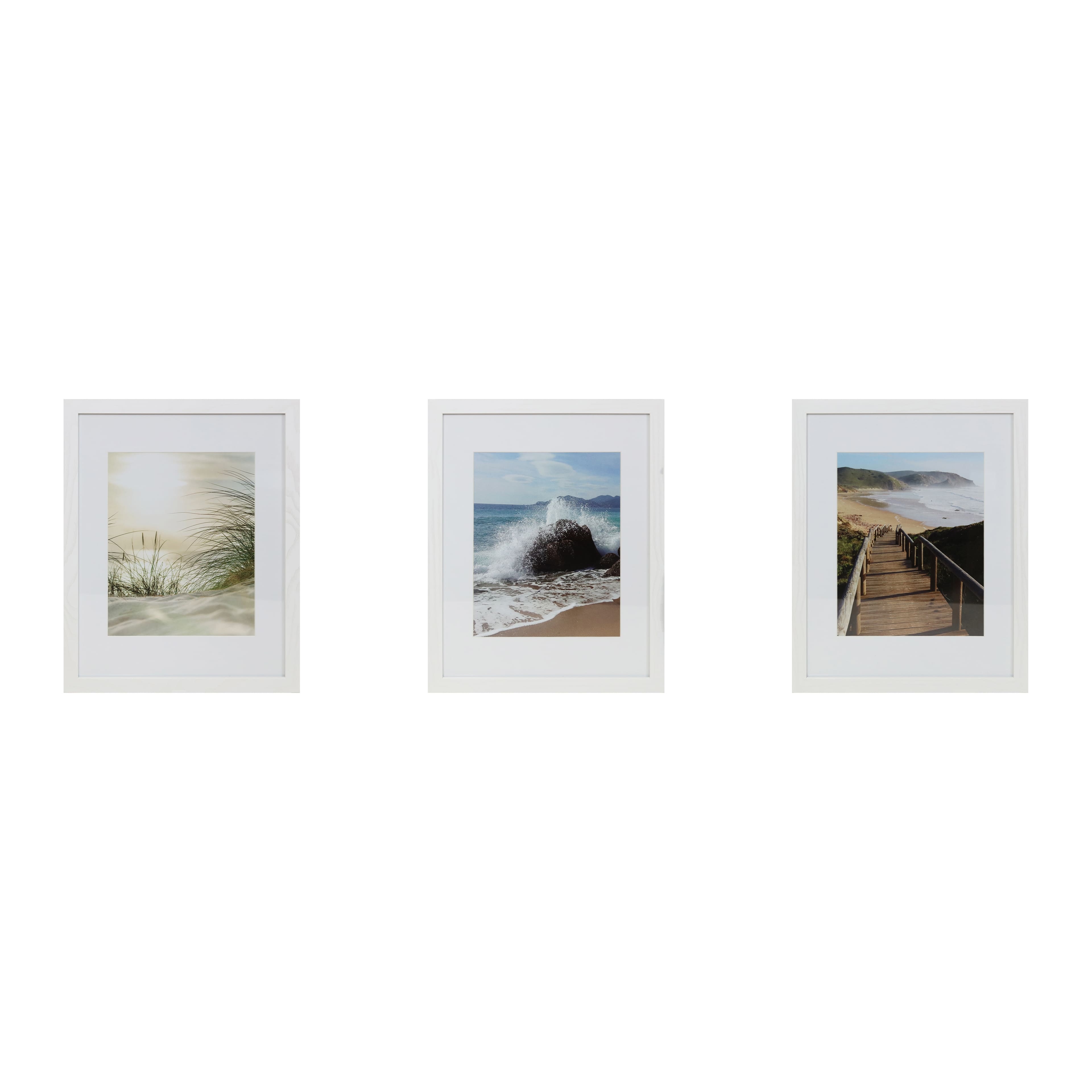 3 Pack White 8" x 10" Frame with Mat, Gallery™ by Studio Décor®