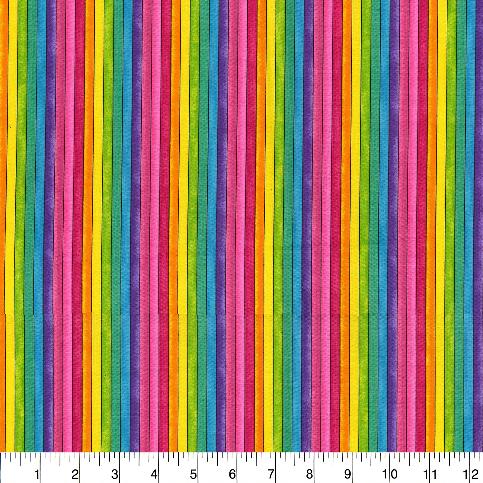 Fabric Traditions Multicolor Bright Stripes Cotton Fabric