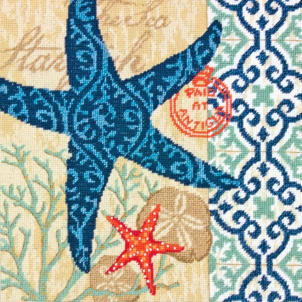 Renewed DIMENSIONS Needlepoint Kit Starfish Pattern 14 x 14 