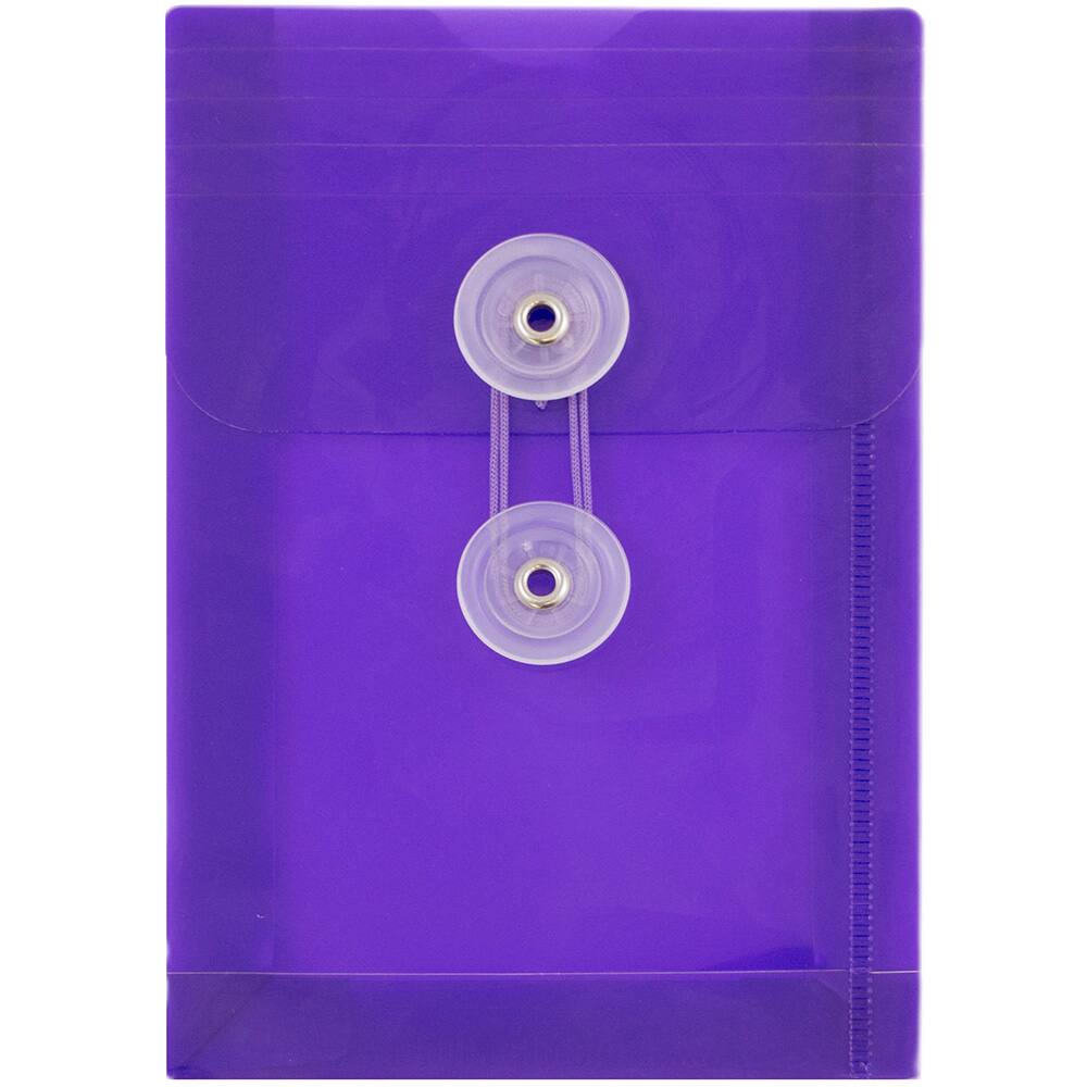 JAM Paper 4.25" x 6.25" Plastic Button & String Tie Closure Envelopes, 12ct.