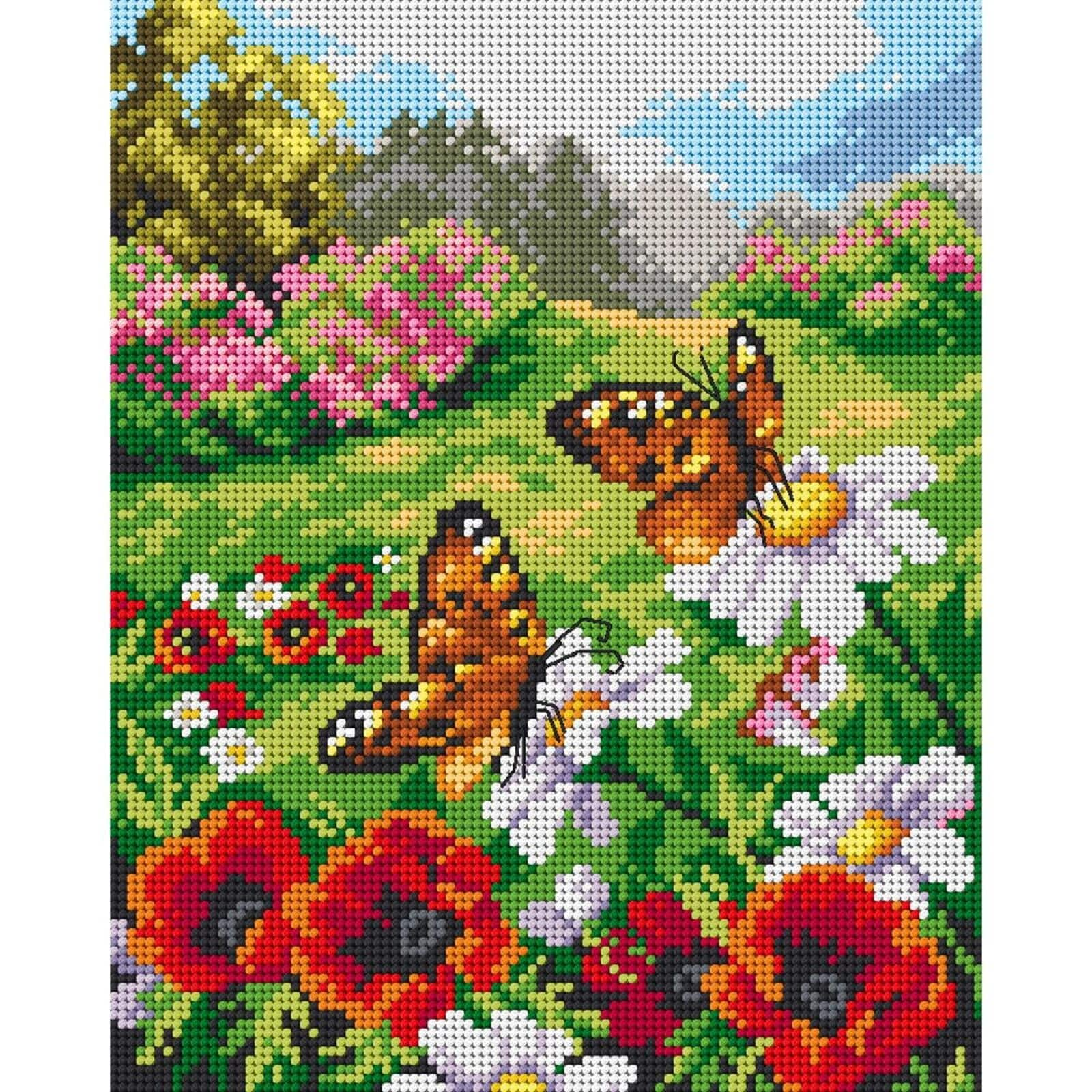 Orchidea Gobelin Canvas For Halfstitch Without Yarn Butterflies In The Meadow