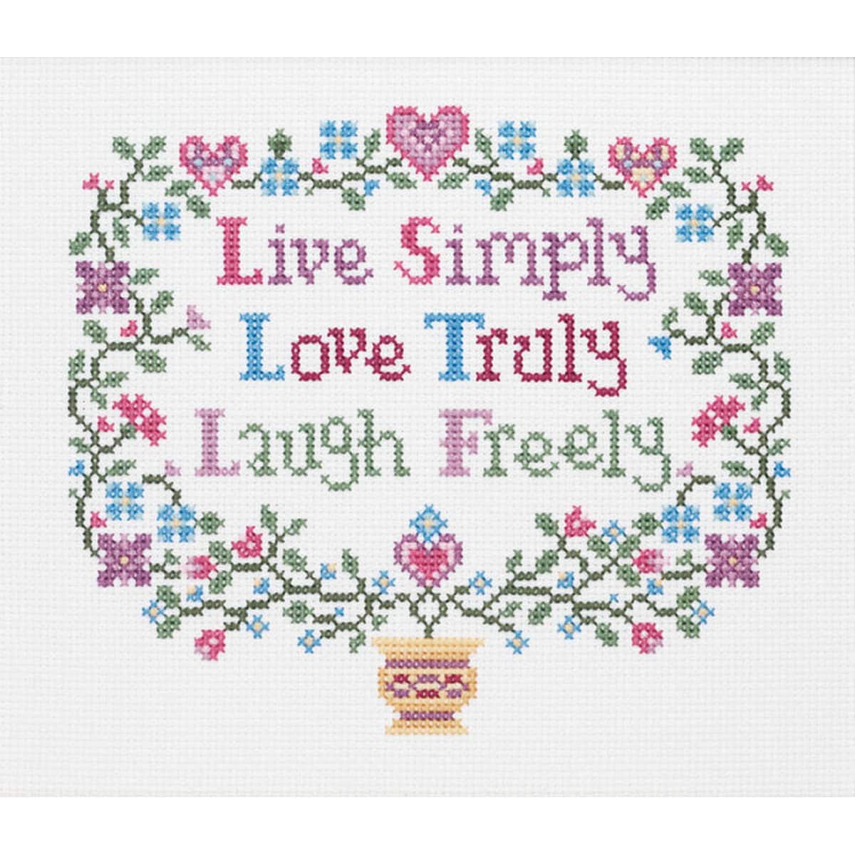 Janlynn&#xAE; Live, Laugh, Love Counted Cross Stitch Kit