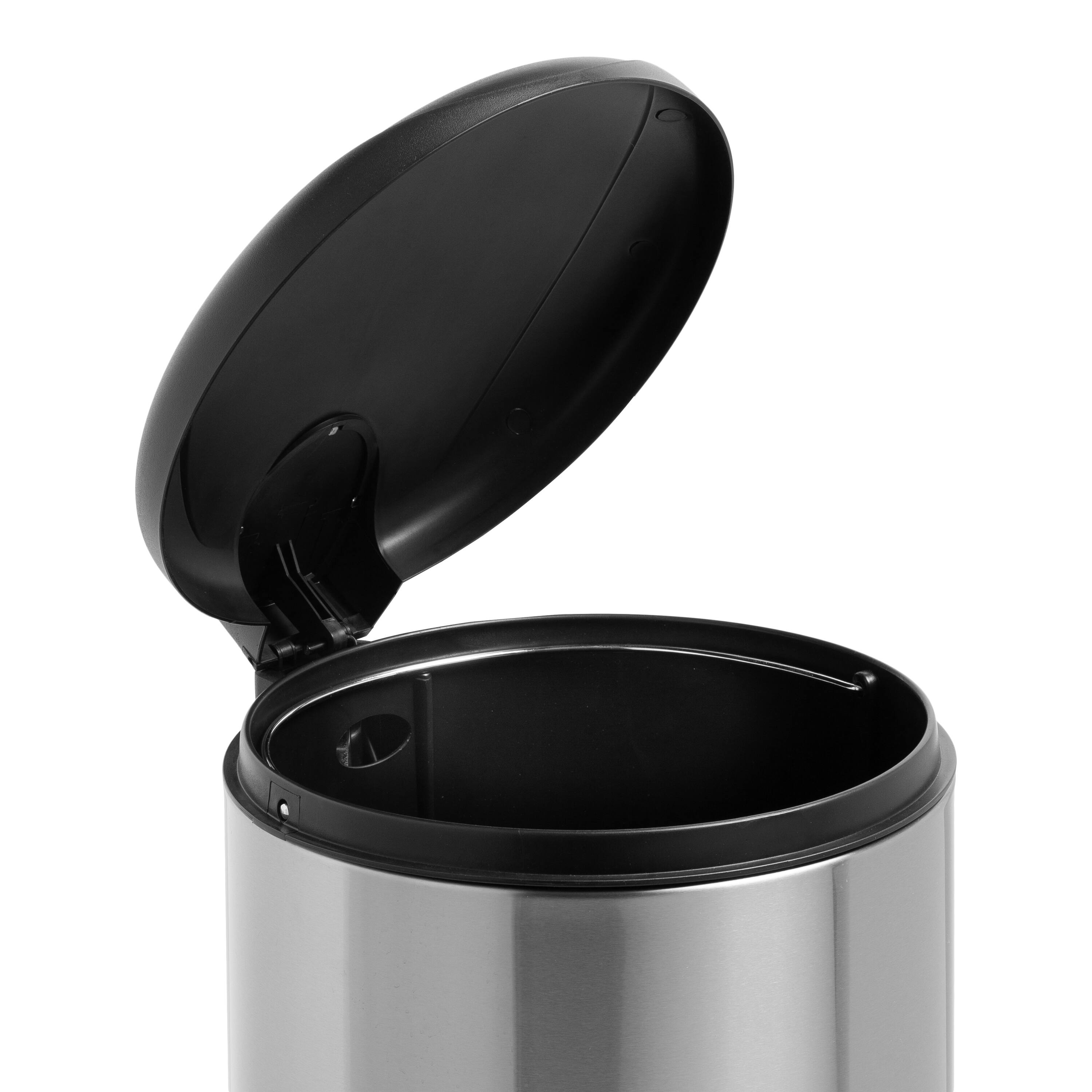 Honey Can Do 30L Soft-Close Round Stainless Steel Trash Can