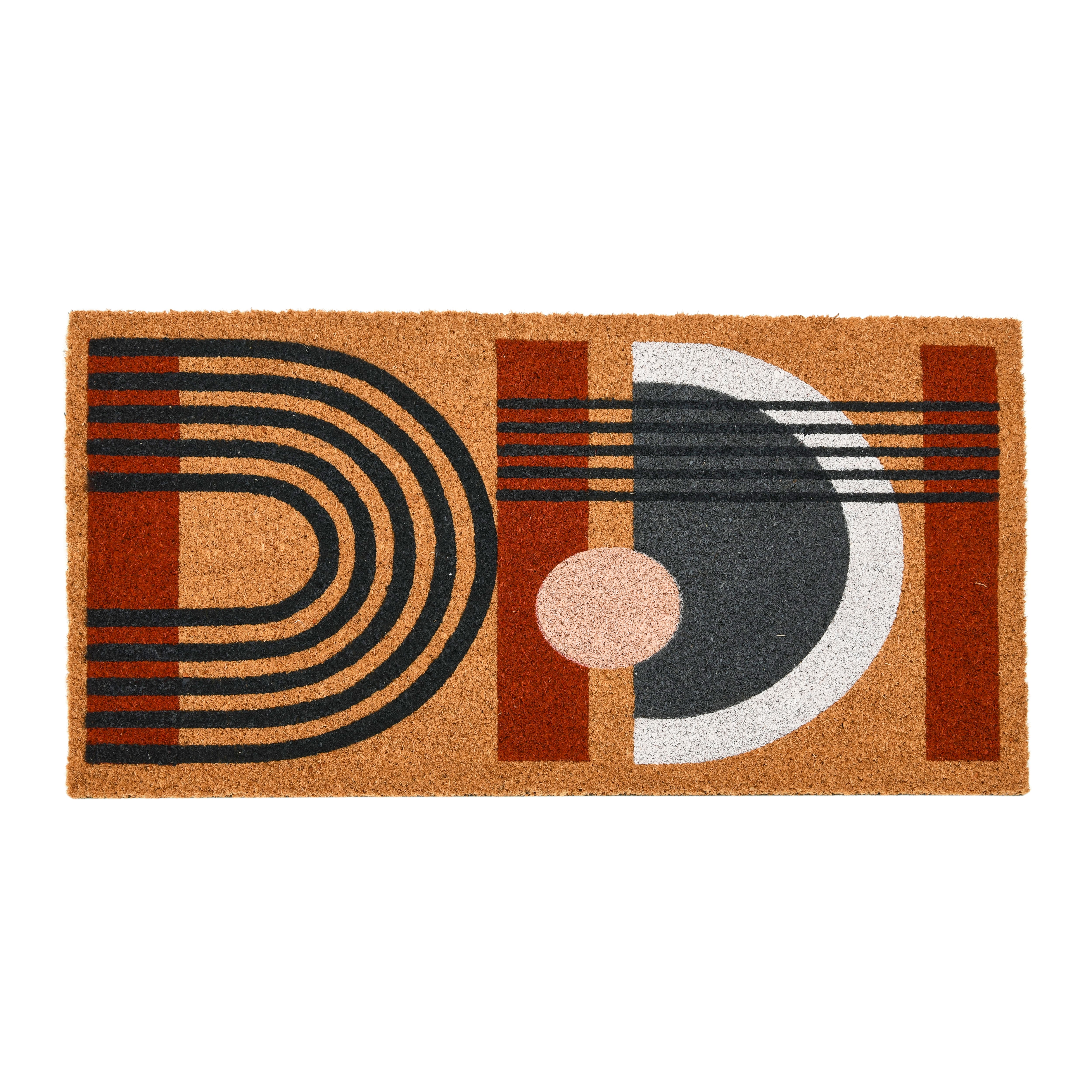 Geometric Coir Doormat