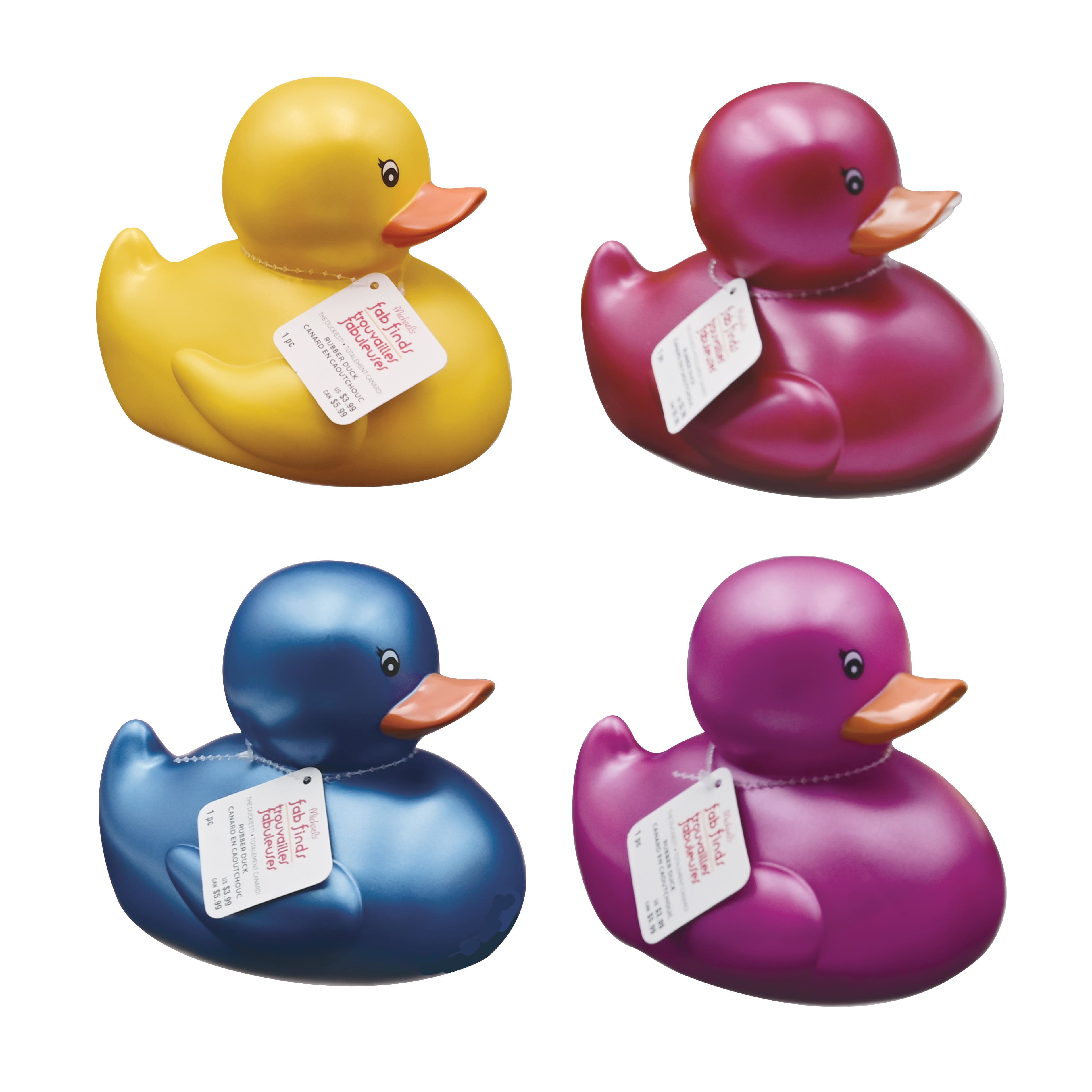 Assorted 6" Metallic Rubber Duck, 1pc. by Fab Finds