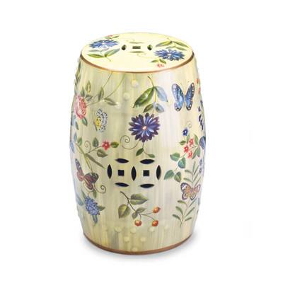 19" Butterfly Garden Ceramic Stool | Michaels