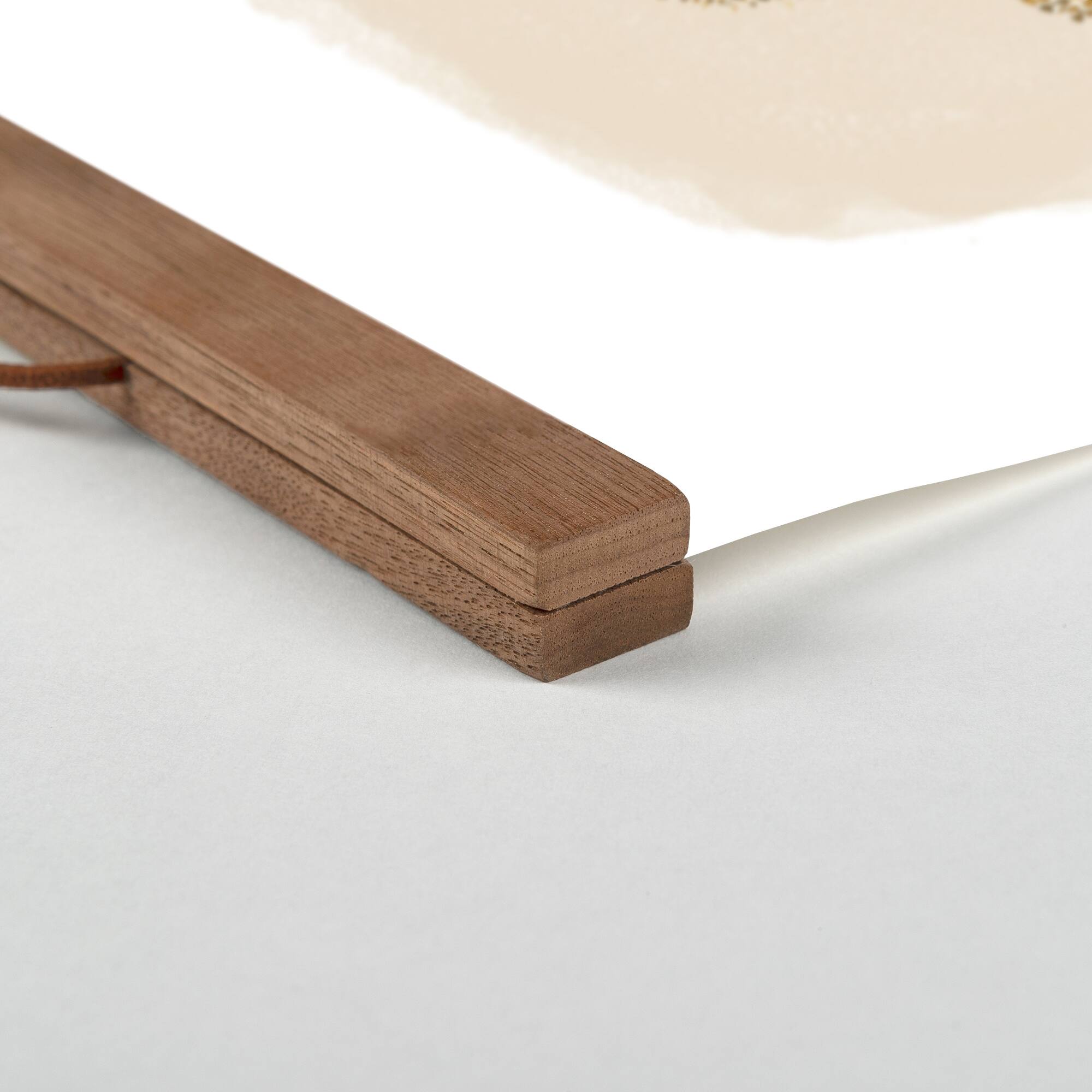 Warm Muted Plants Teak Hanging Canvas