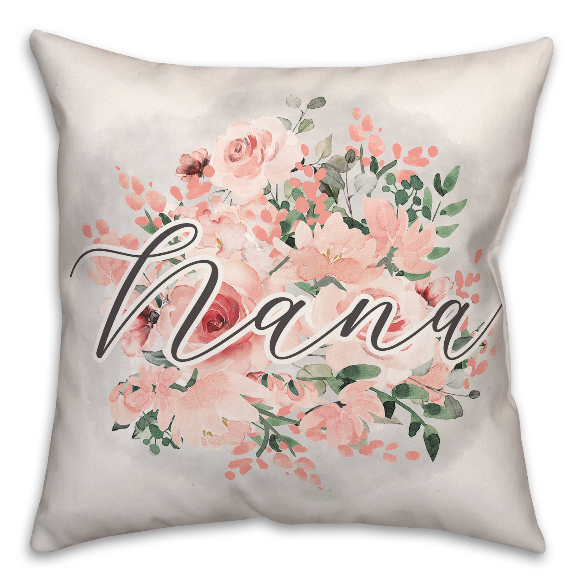 Nana Floral Throw Pillow