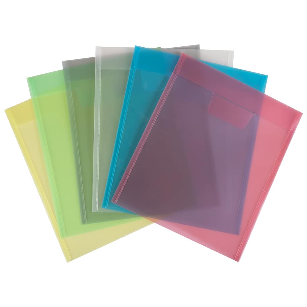 JAM Paper Assorted Plastic Tuck Flap Closure 9.875" x 11.75" Envelopes, 6ct.